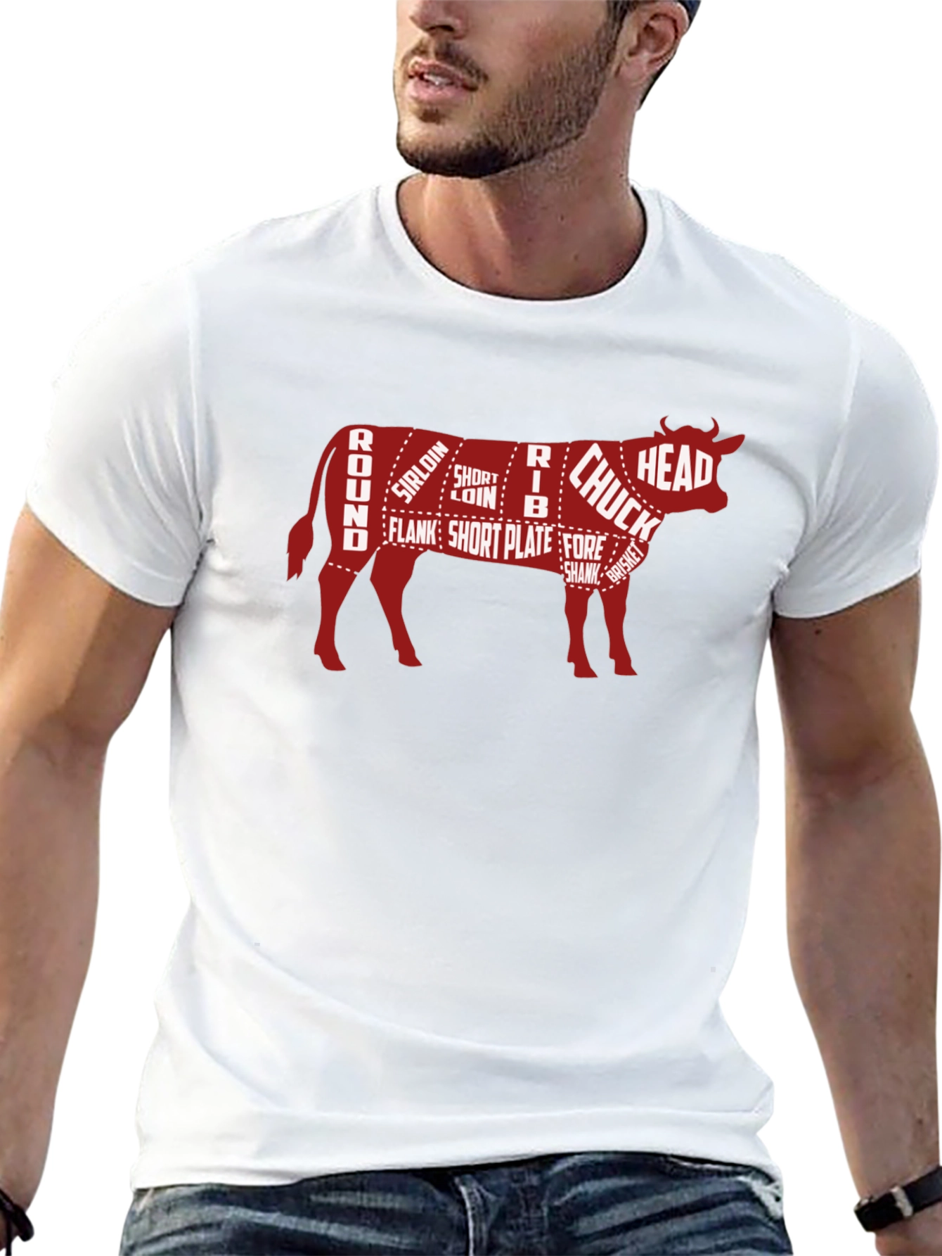 Beef Cuts Butcher Chart Graphic T-Shirt