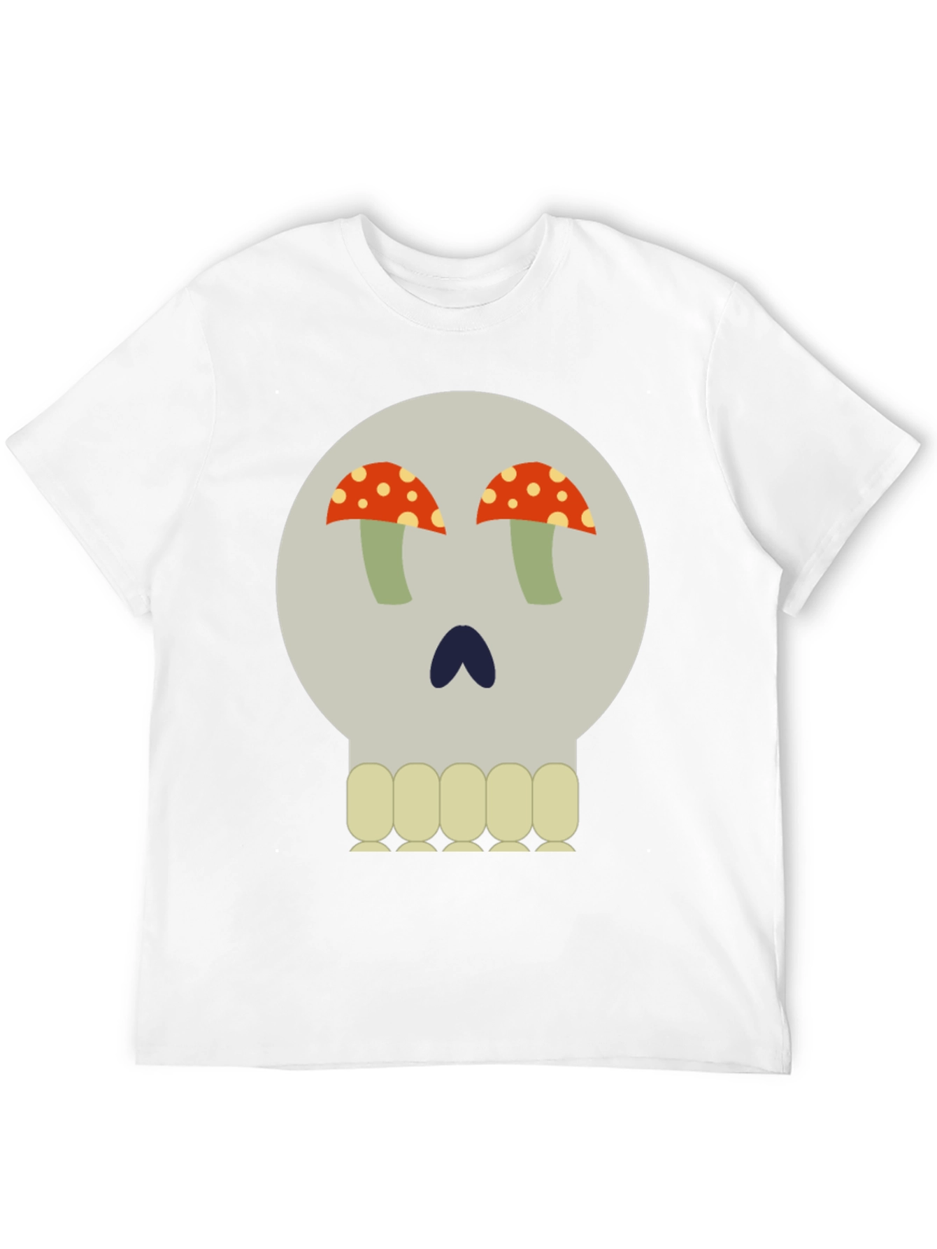 Mushroom Skull Graphic Tee - Unique Design
