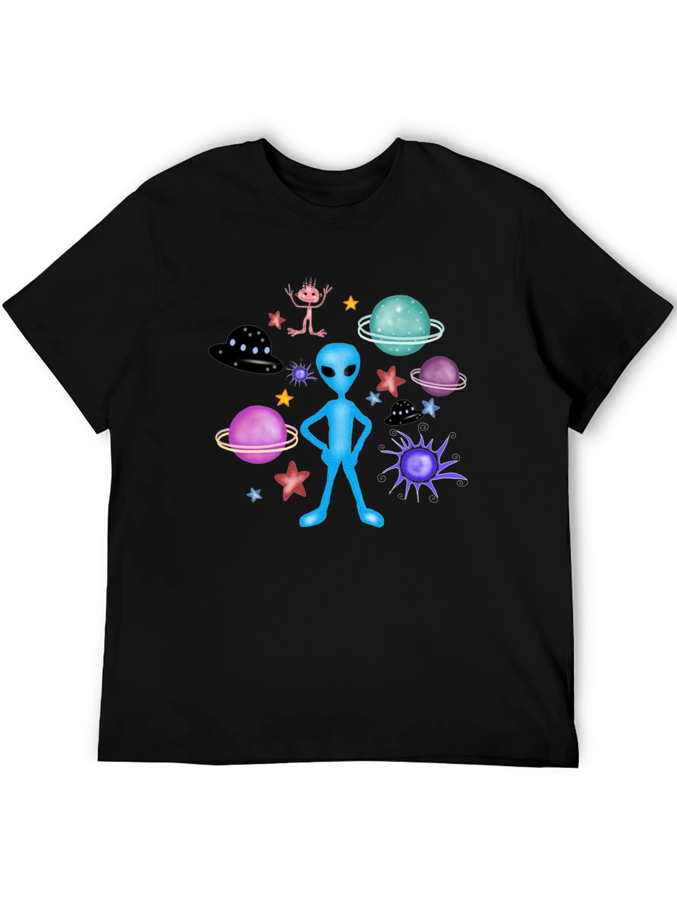 Alien Graphic Tee - Space Galaxy Print