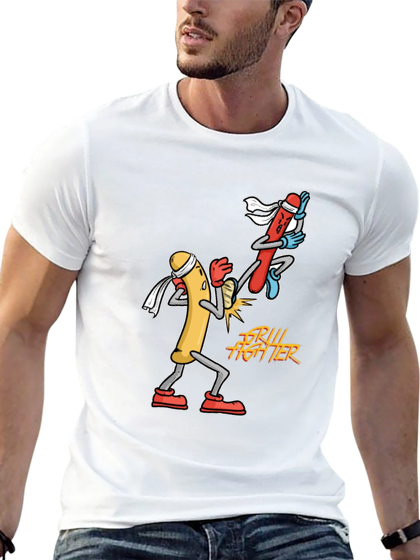 Grill Fighter T-Shirt: Hot Dog Martial Arts!