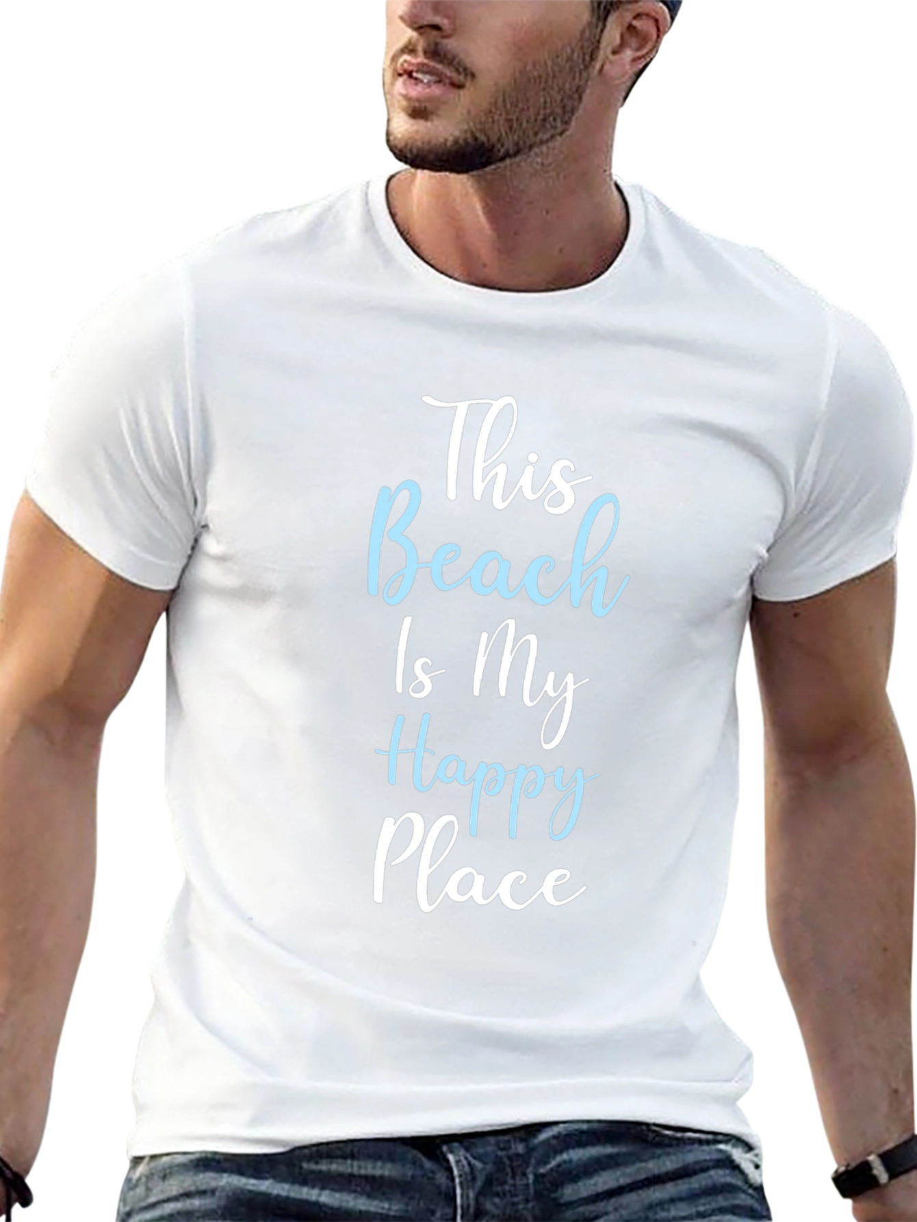 Beach Happy Place T-Shirt: Comfy Black Tee