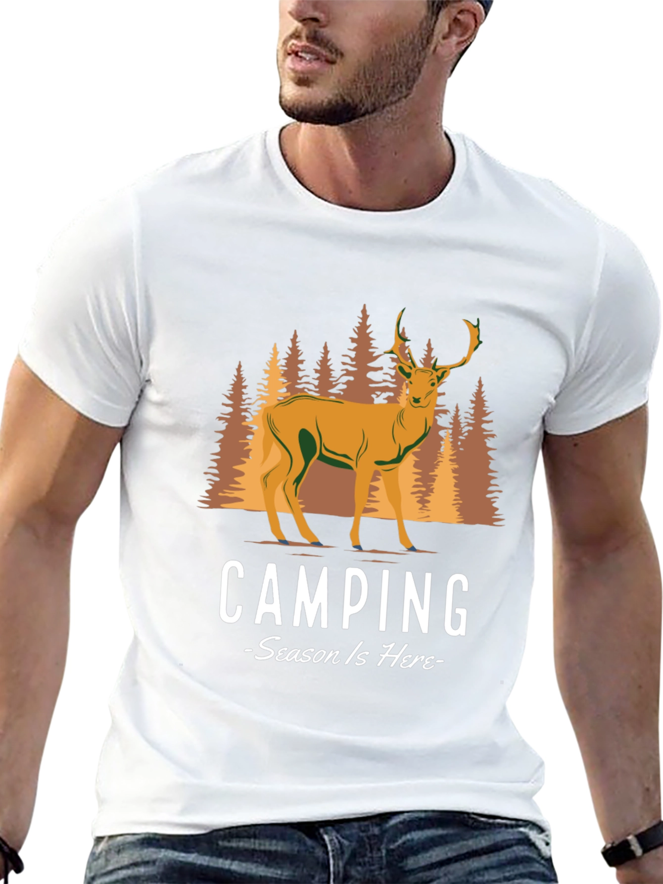 Camping Season Deer Graphic Tee