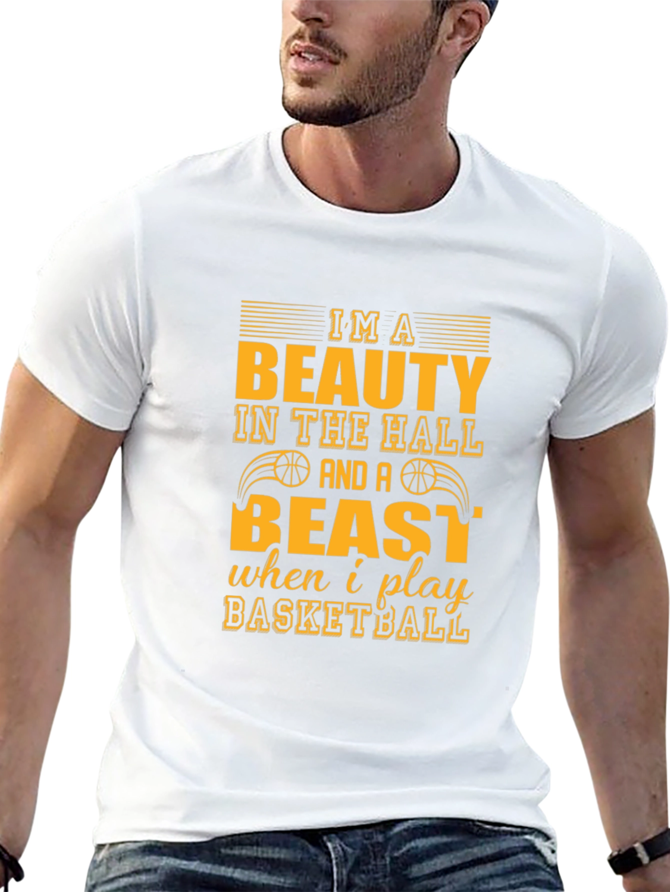 Basketball Beauty and Beast Graphic Tee