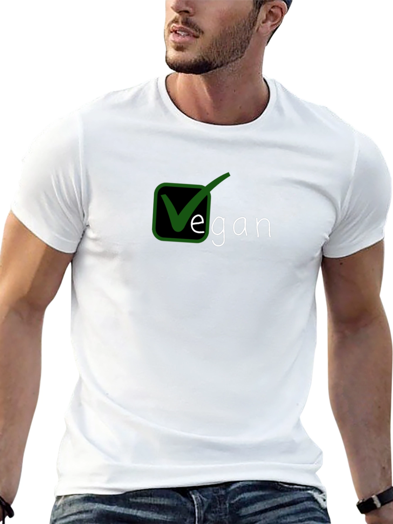 Vegan Checkmark T-Shirt - Black