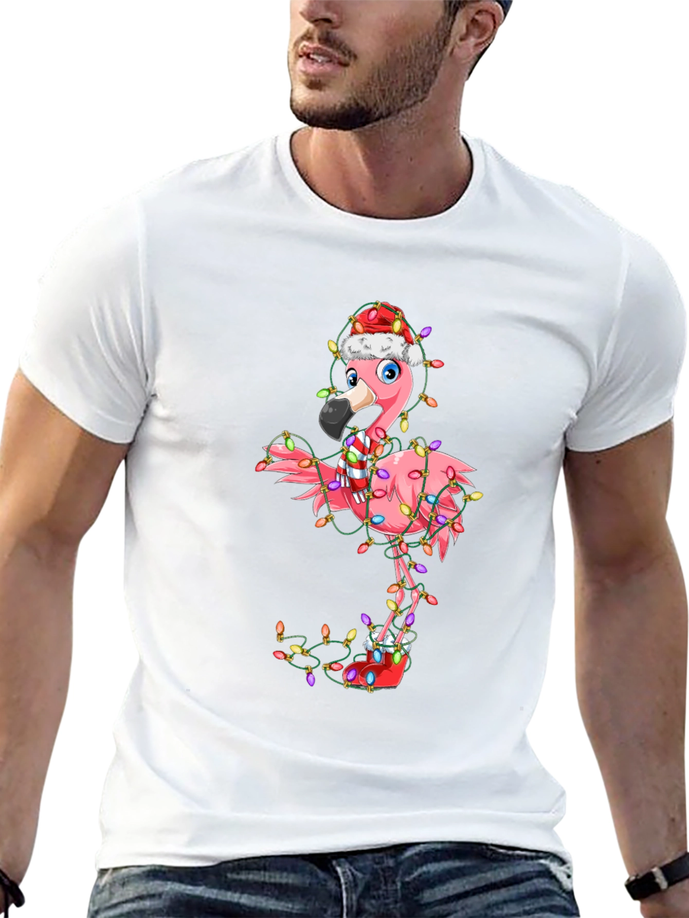 Festive Flamingo Holiday T-Shirt