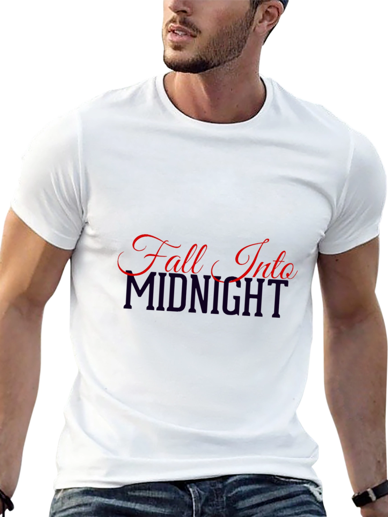 Fall Into Midnight Graphic T-Shirt - Stylish Black Tee