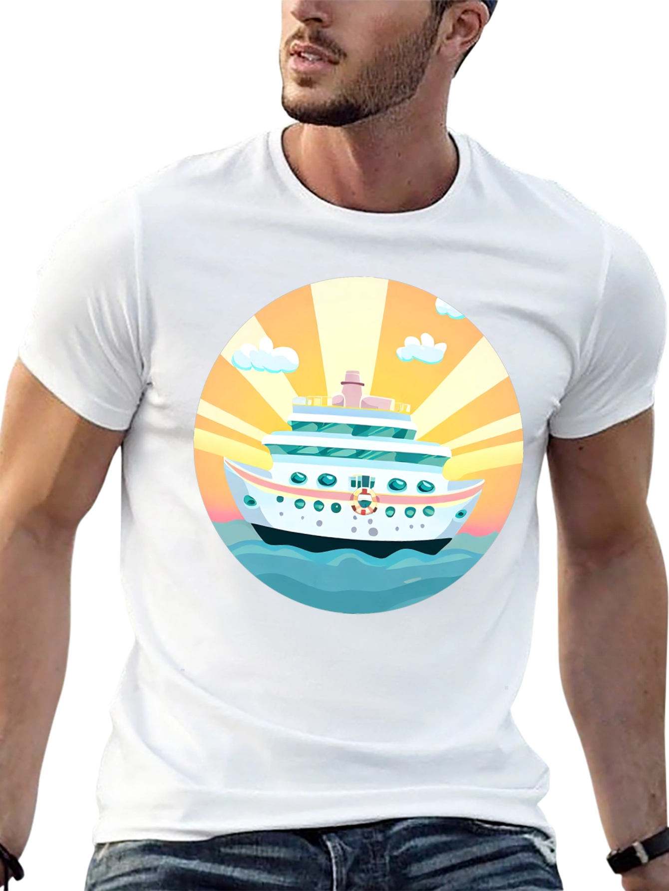 Cruise Ship Graphic Tee - Sun Sea Style!