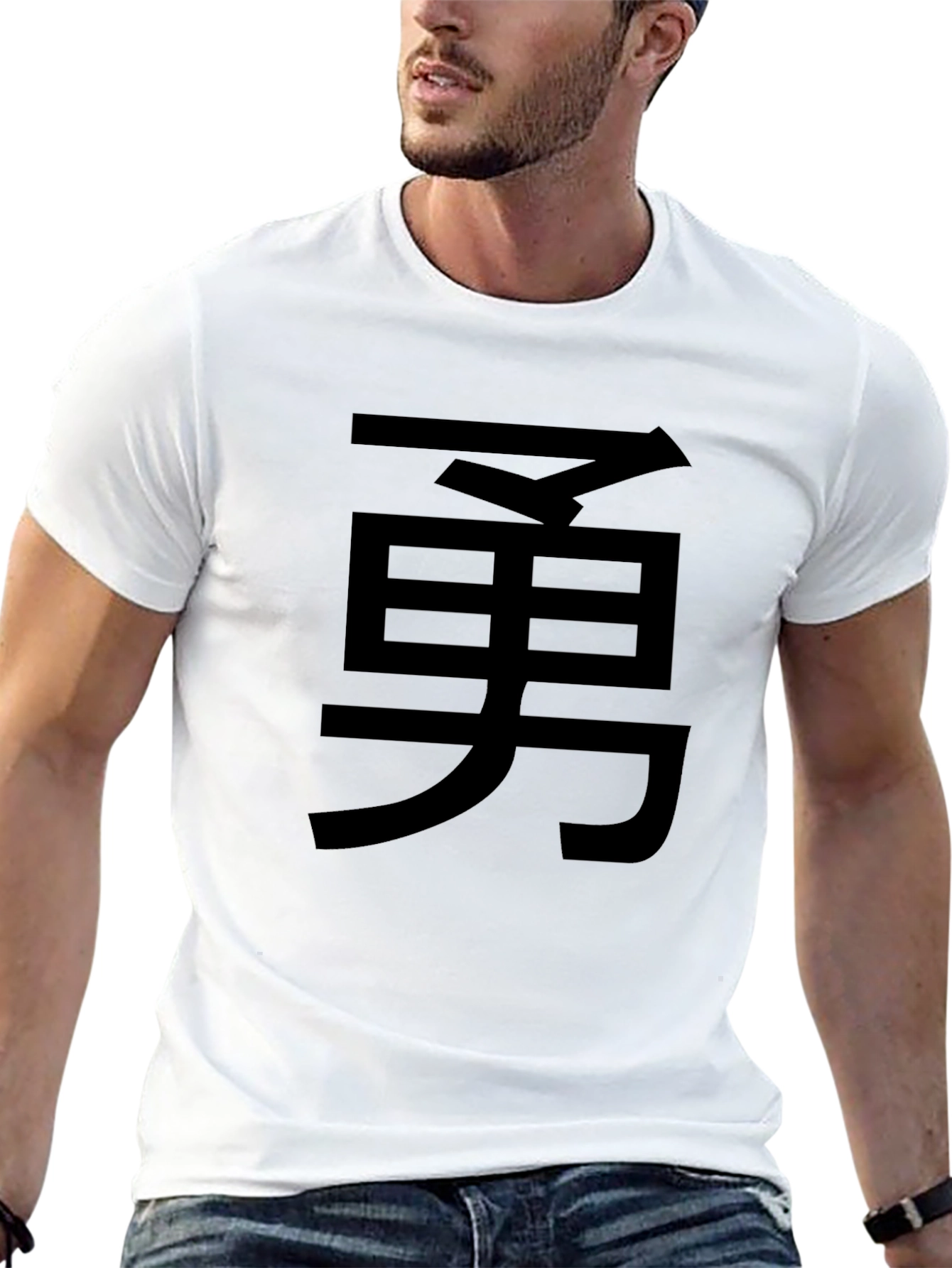 Mens Black T-Shirt with Kanji Character