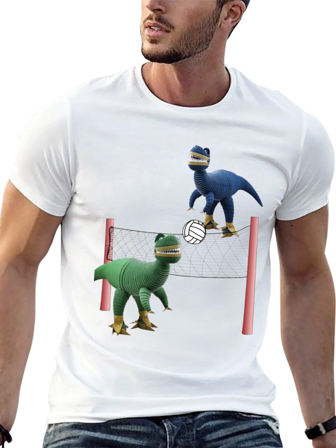 Dino Volleyball Black T-Shirt