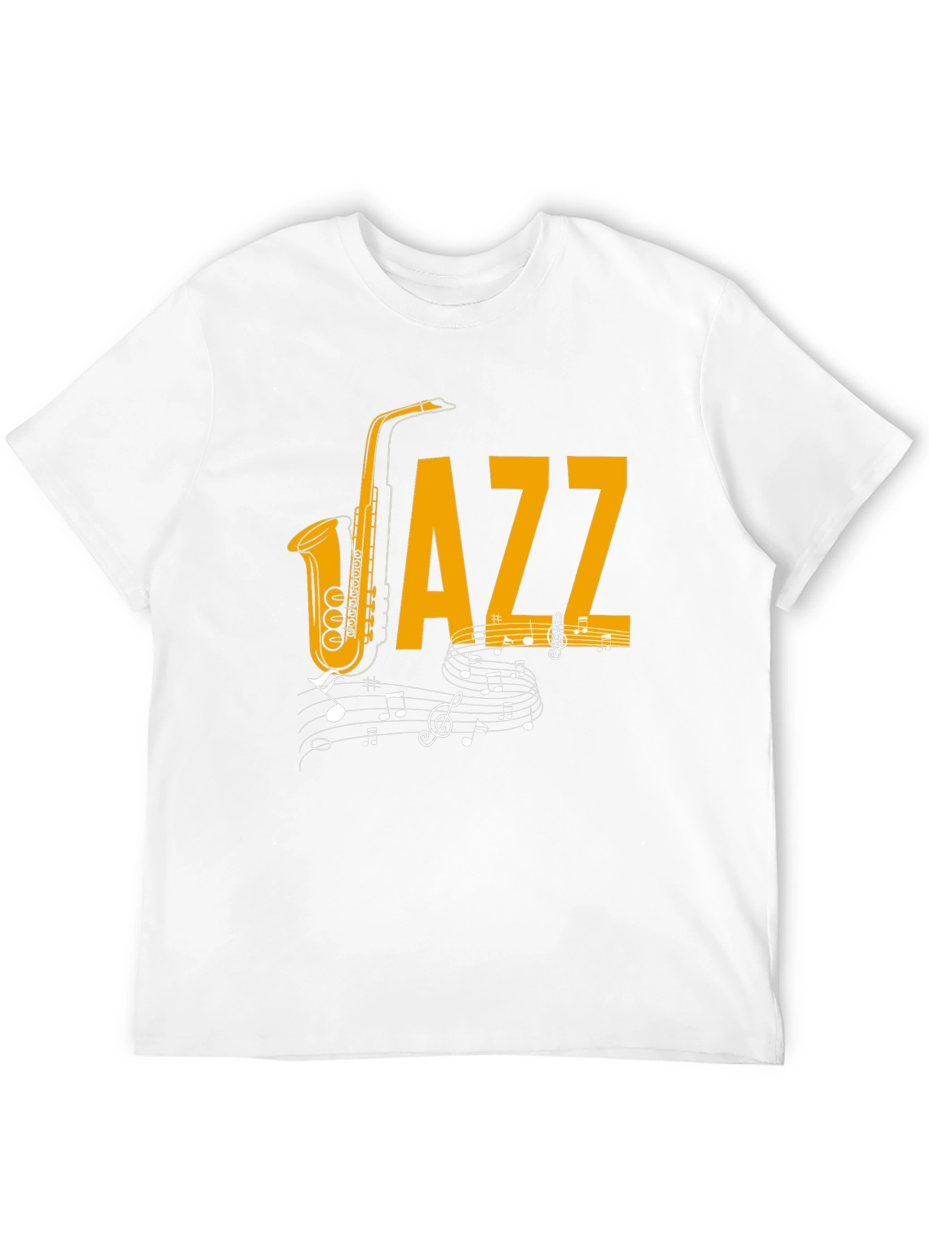 Jazz Music T-Shirt - Saxophone & Notes Graphic Tee