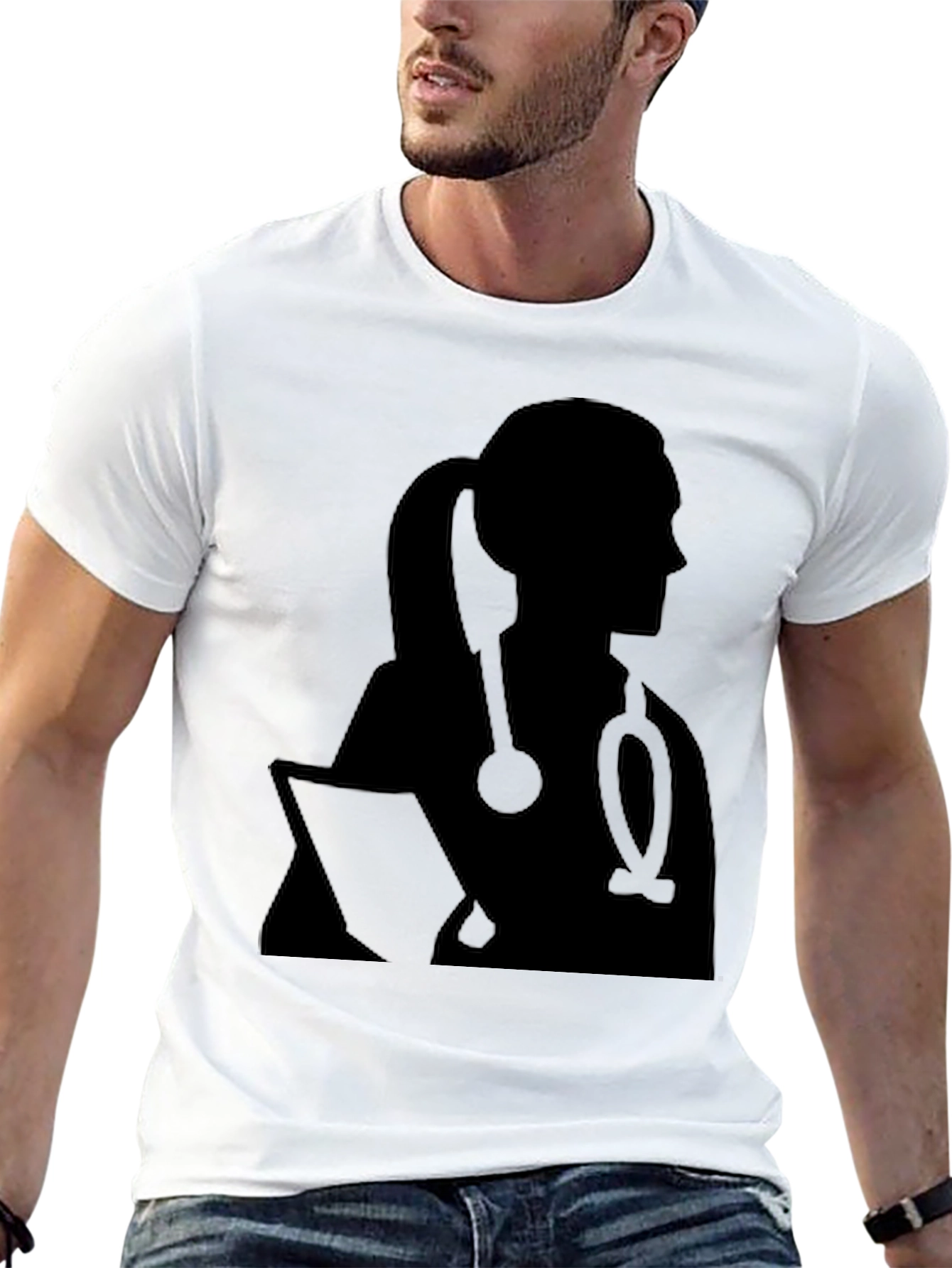 Doctor Silhouette T-Shirt - Stylish Medical Apparel