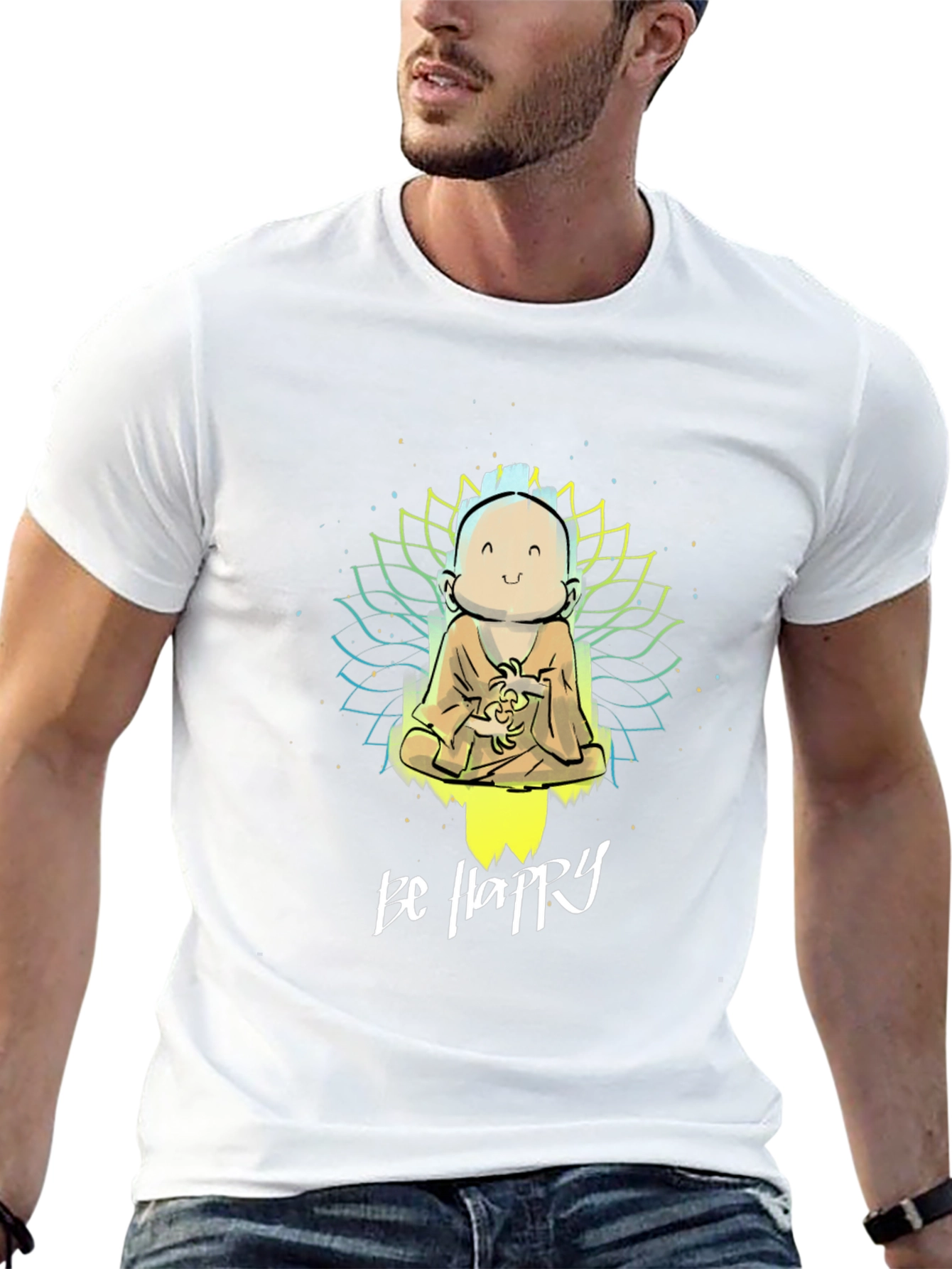 Be Happy Graphic Print T-Shirt