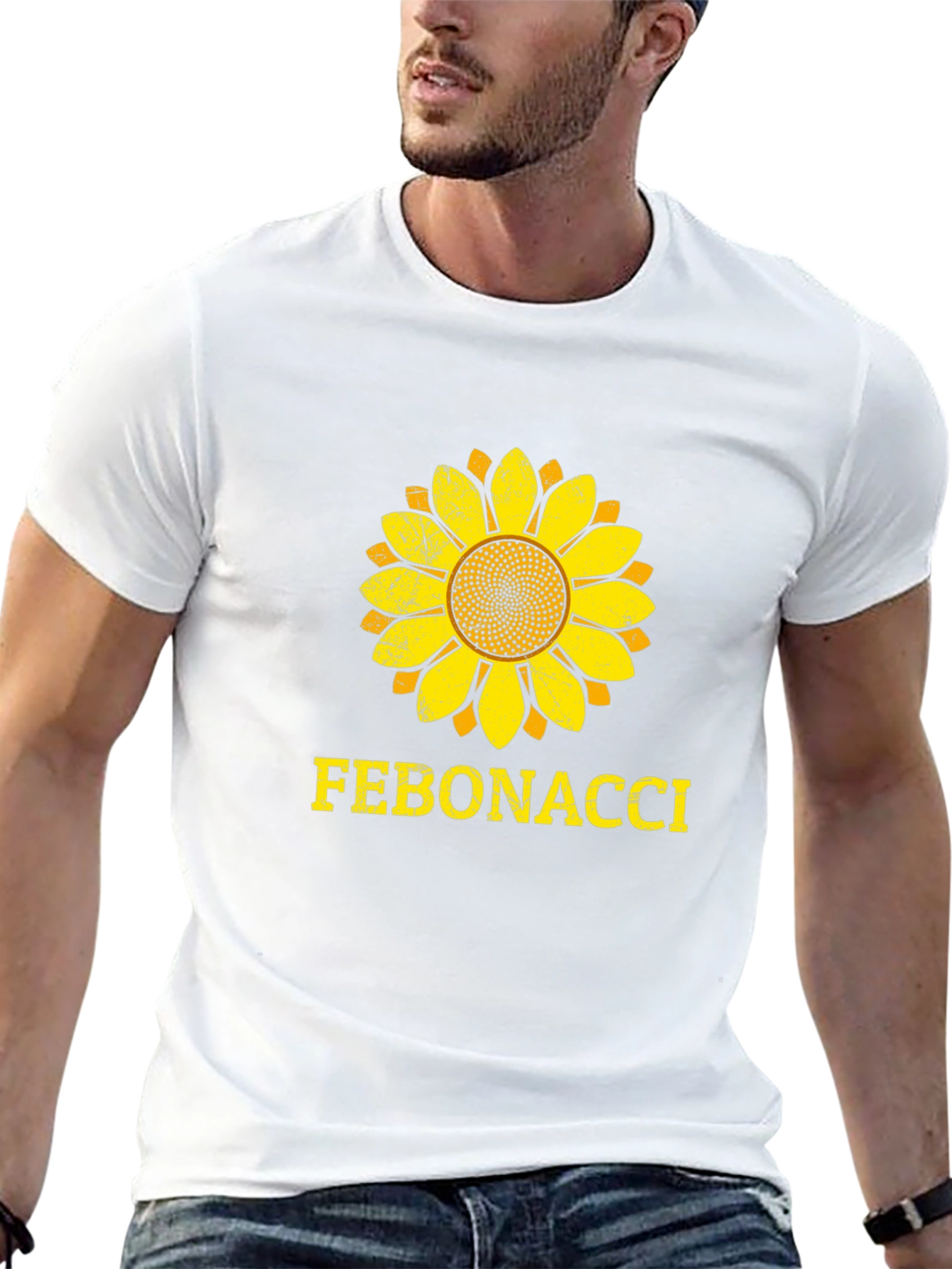 Fibonacci Sunflower Graphic T-Shirt - Black Cotton Tee