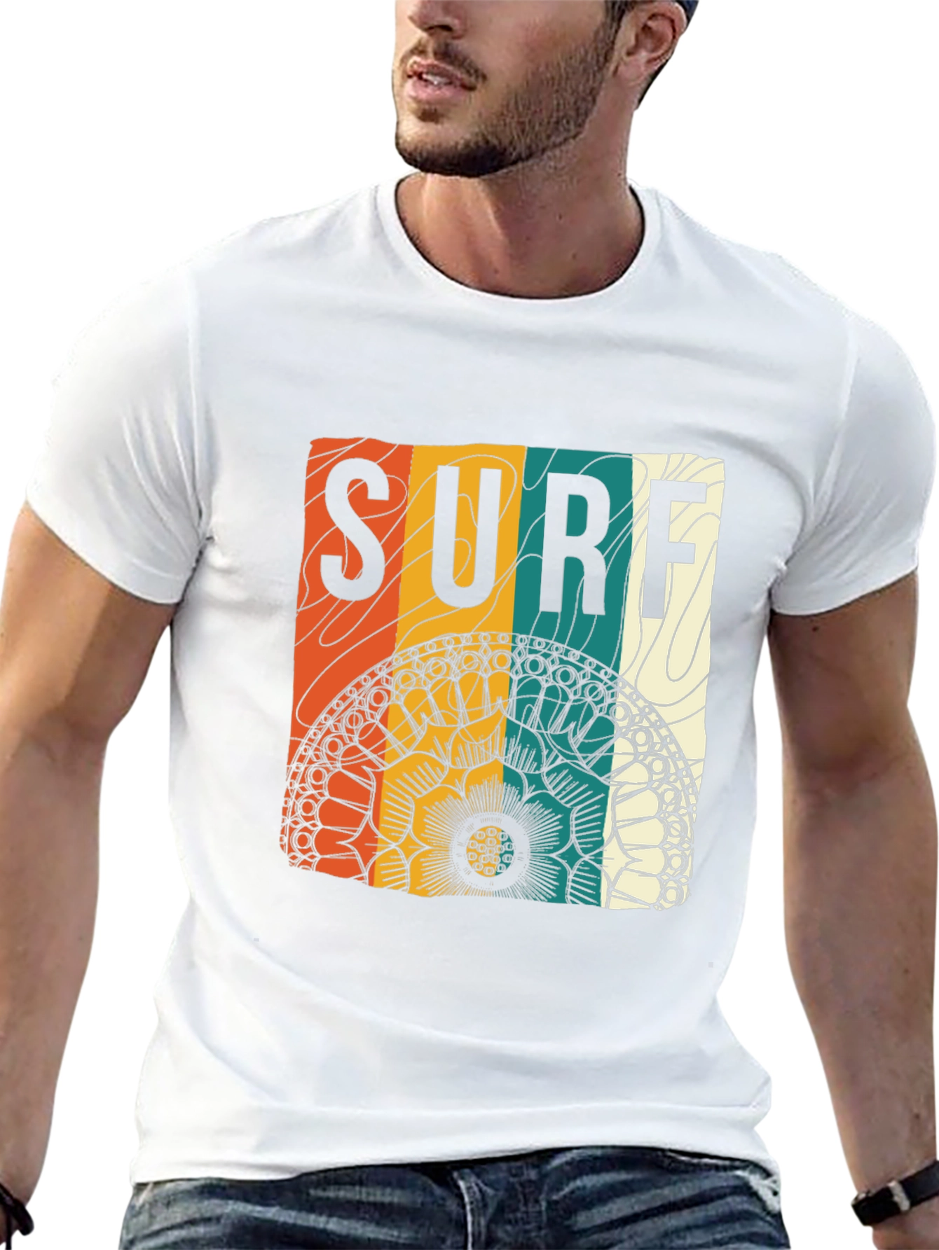 Surf Mandala Graphic Tee - Black
