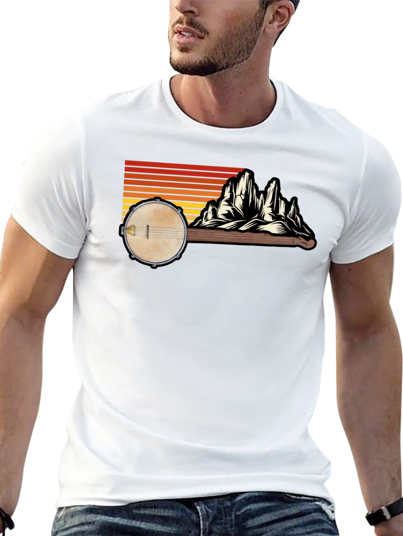 Banjo Mountain Sunset Graphic Tee