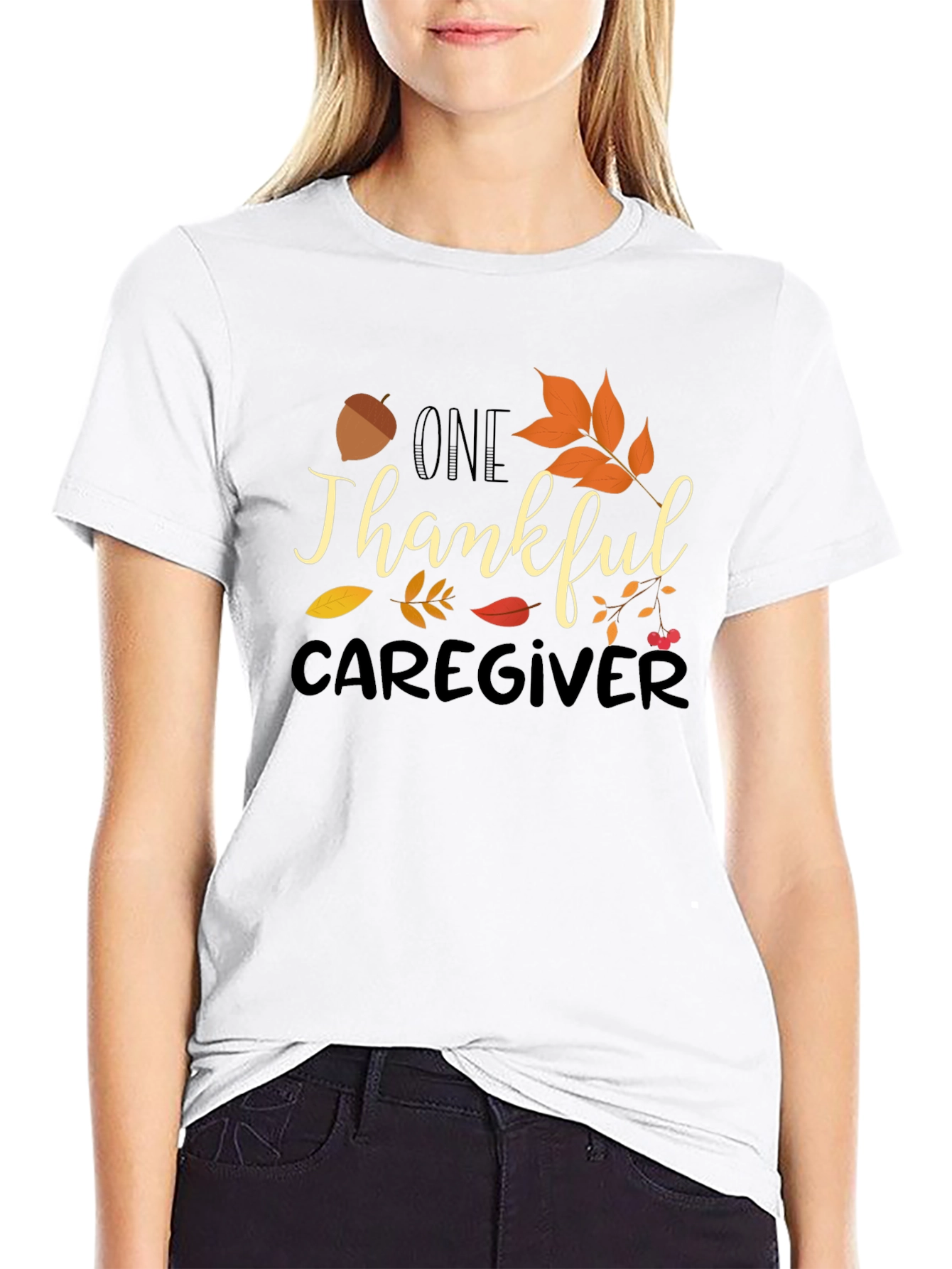 Thankful Caregiver T-Shirt - Fall Themed Design