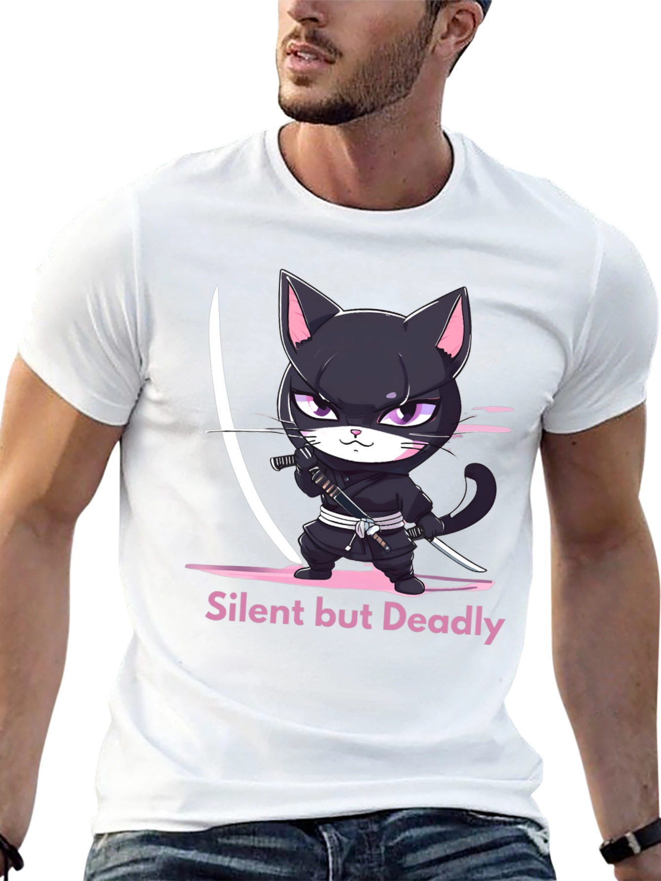 Ninja Cat T-Shirt - Silent But Deadly