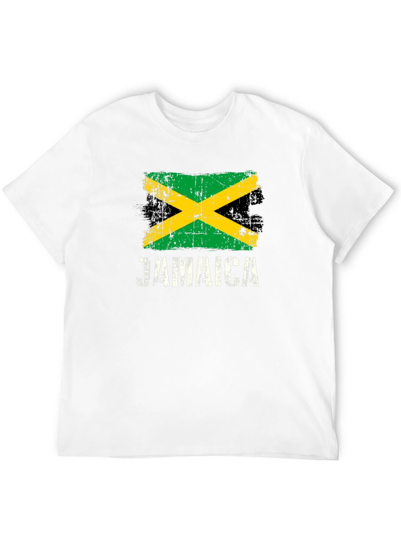 Jamaica Flag Graphic Tee - Distressed Print T-Shirt