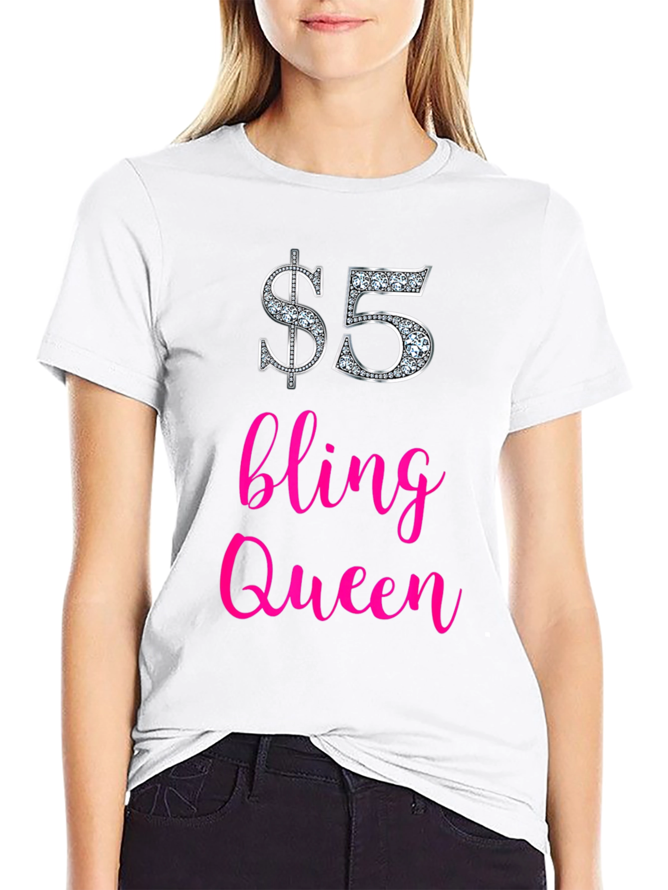 $5 Bling Queen Black T-Shirt