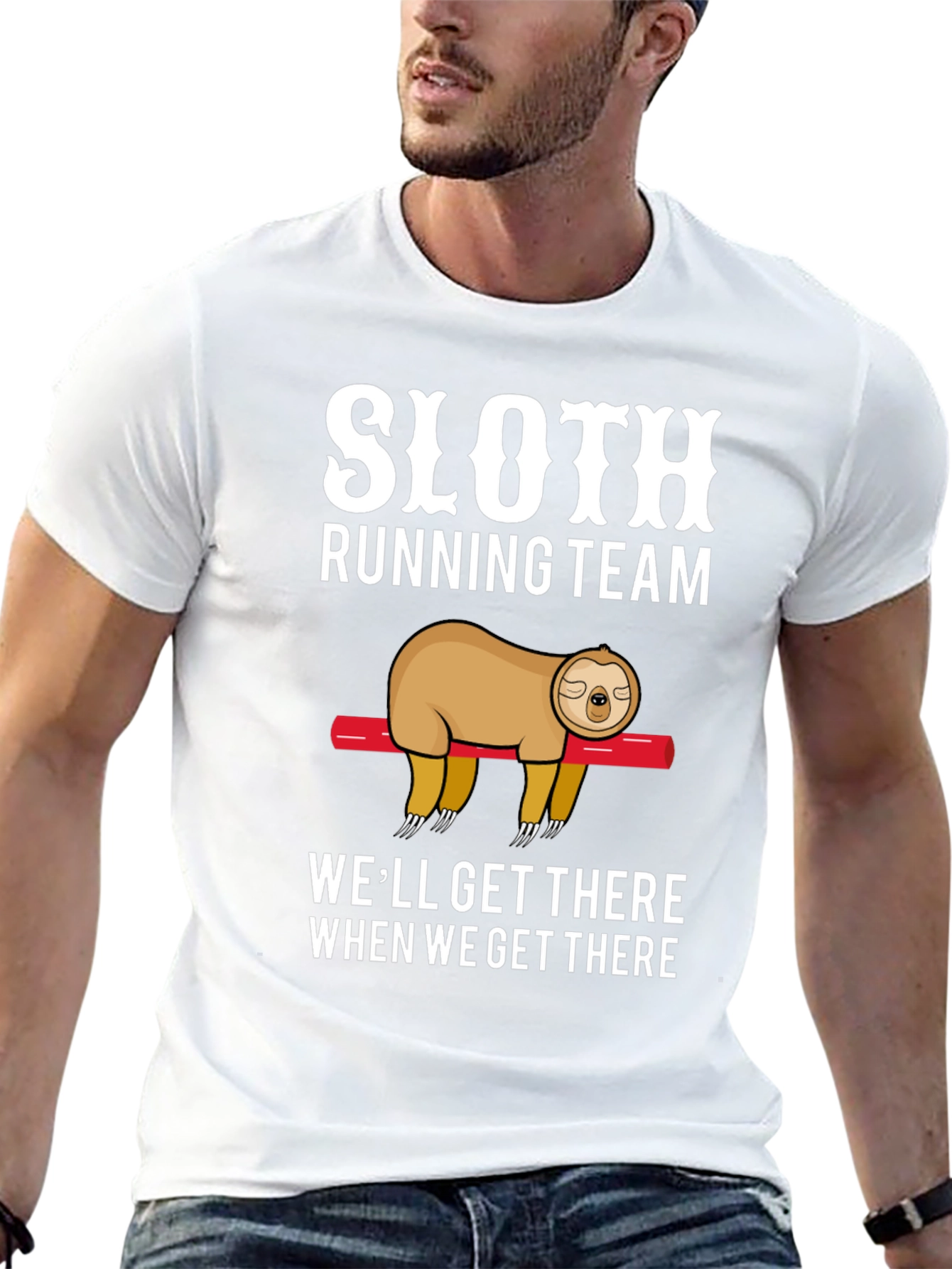 Sloth Running Team T-Shirt - Funny Lazy Design