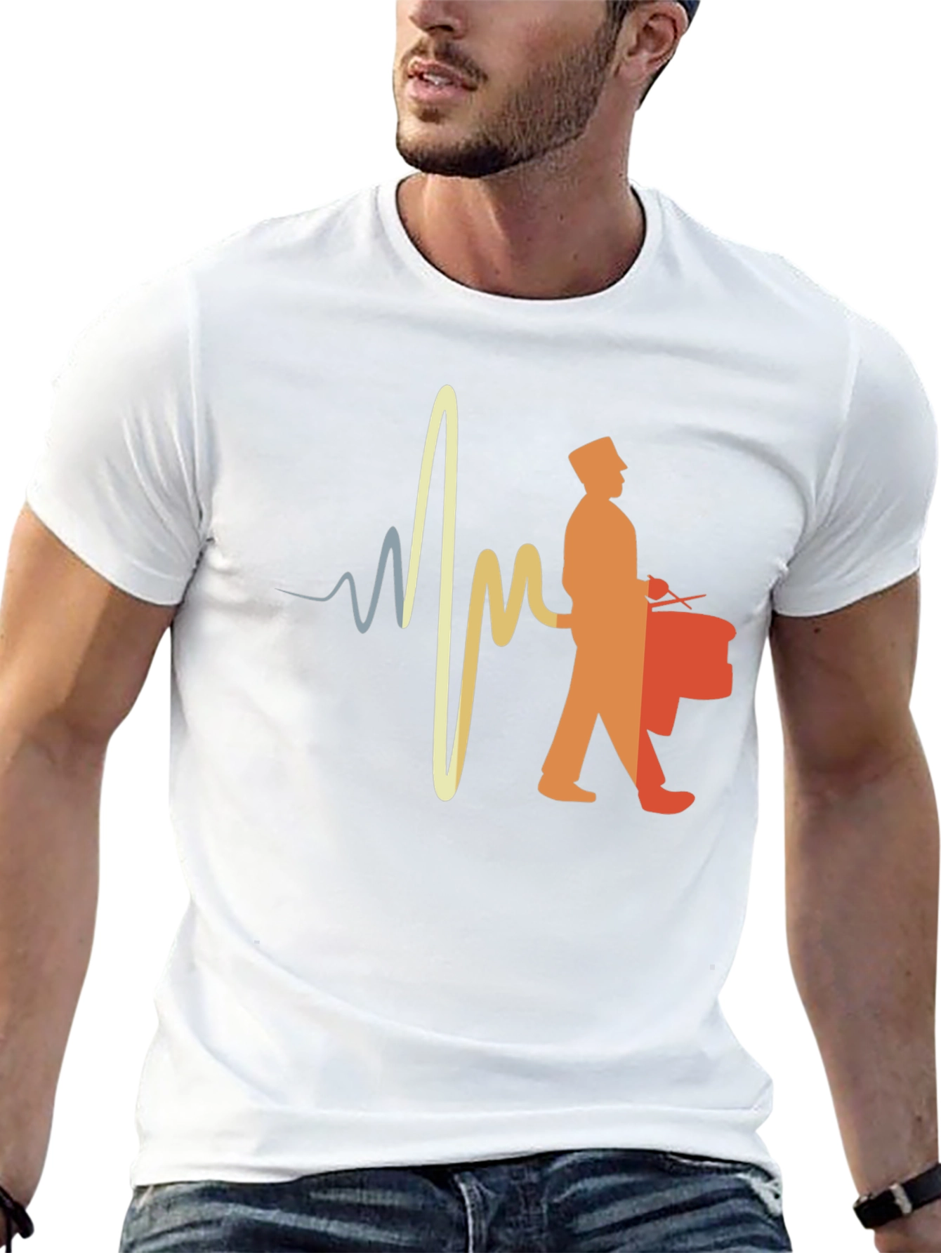 Drumline Heartbeat T-Shirt - Music Lover Tee