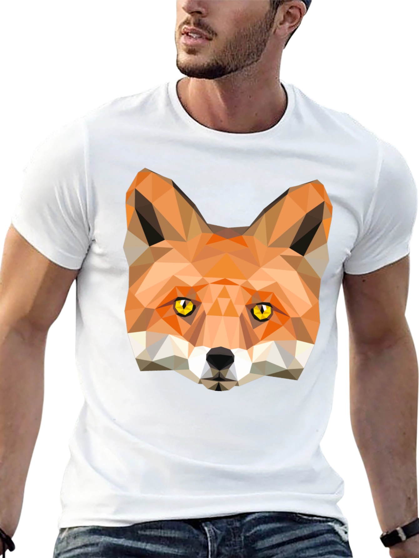 Geometric Fox Graphic Tee - Modern Style
