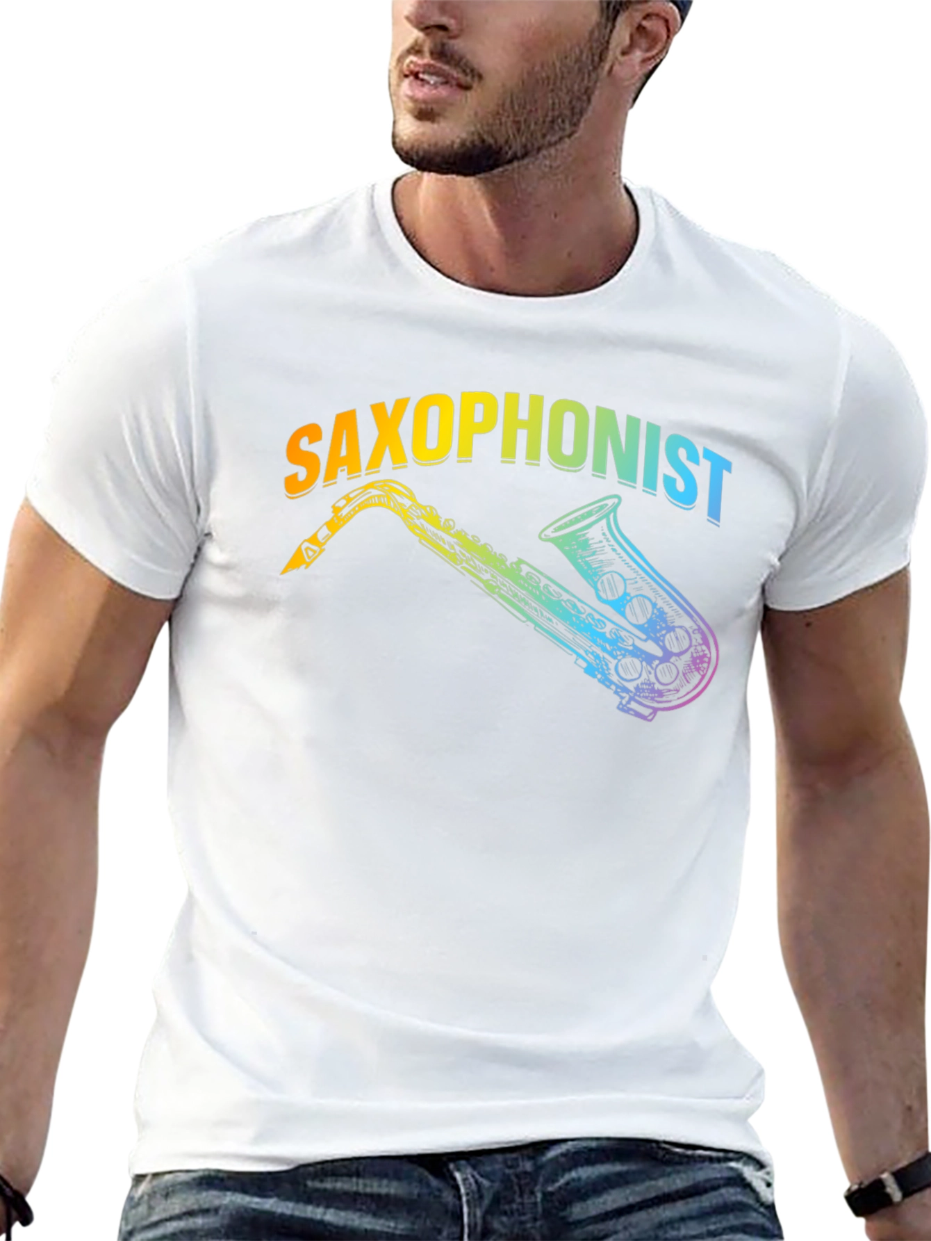 Saxophonist Rainbow T-Shirt - Music Lover Tee