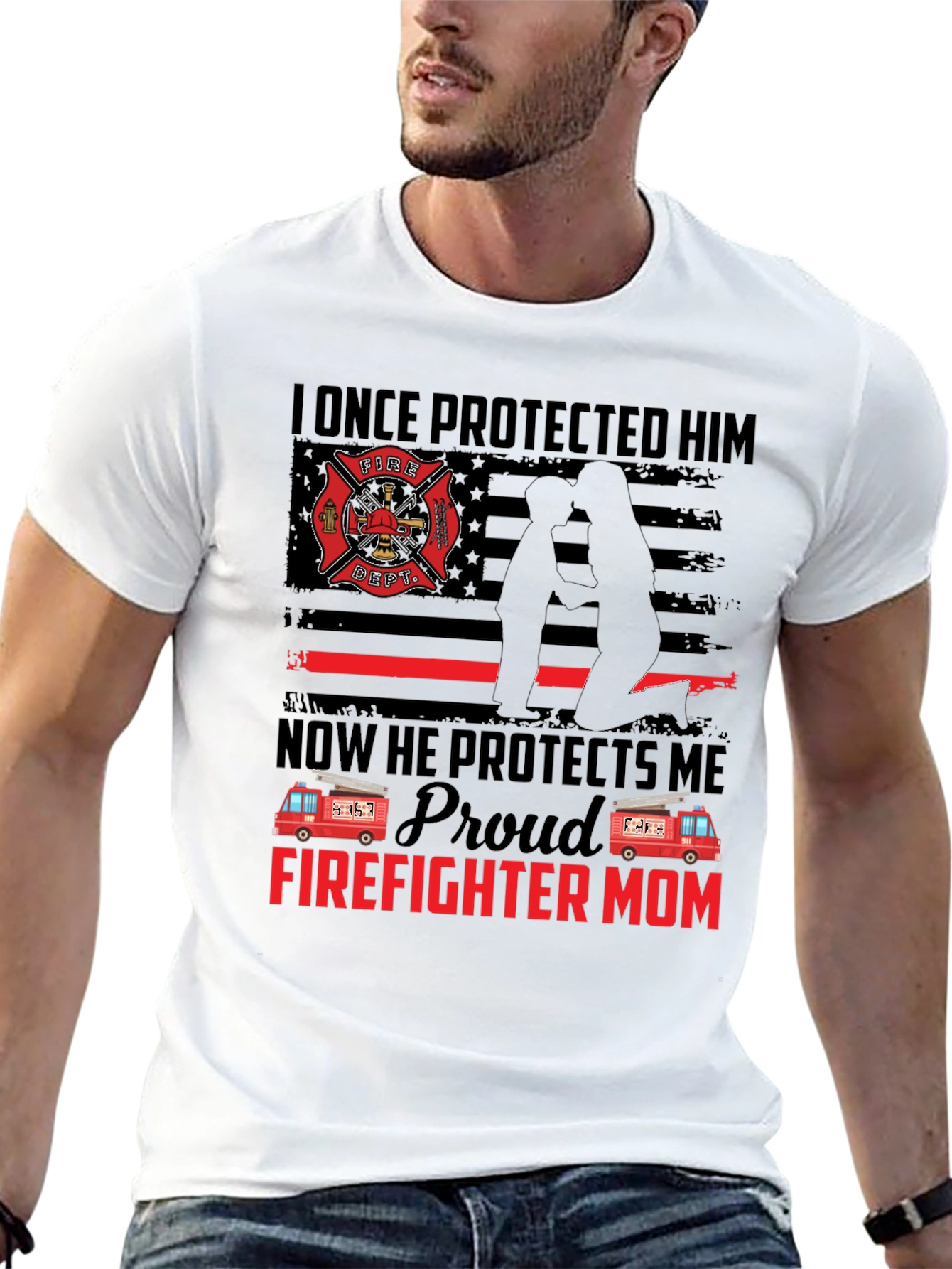 Proud Firefighter Mom T-Shirt
