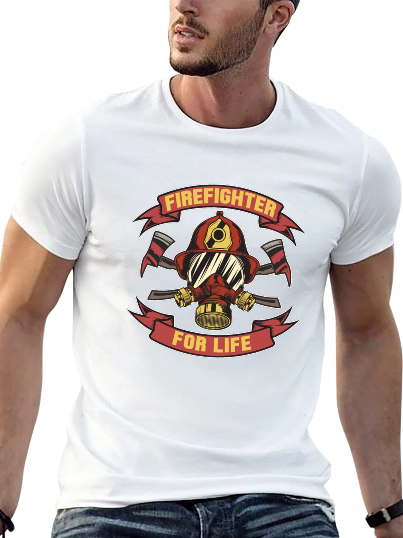 Firefighter For Life Black T-Shirt