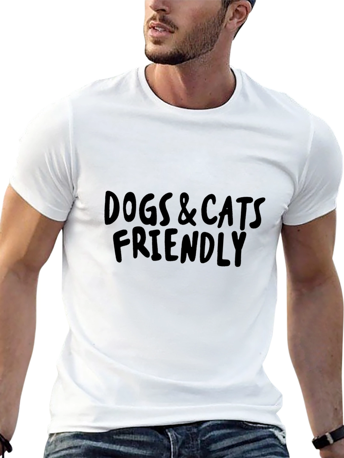 Dogs & Cats Friendly Black Graphic Tee
