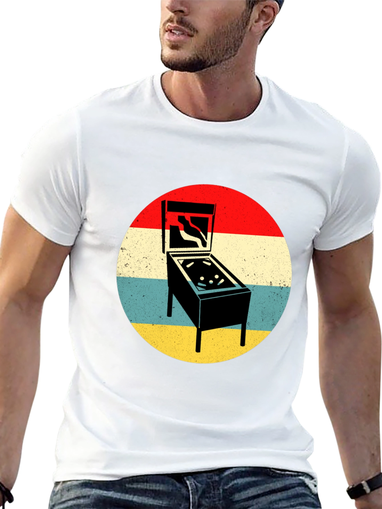 Retro Pinball Machine Graphic T-Shirt