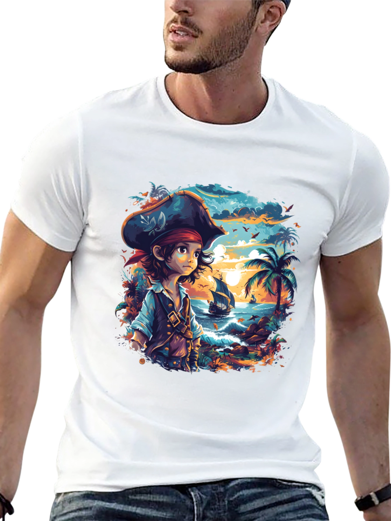 Pirate Cove Graphic Tee - Stylish Unisex Cotton T-Shirt