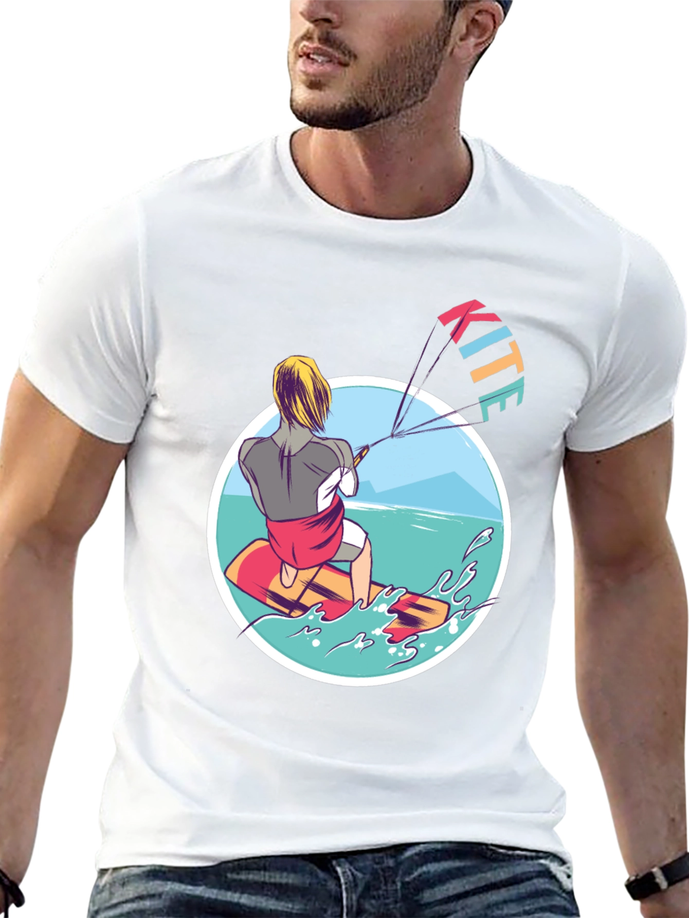 Kite Surfing T-Shirt - Black Graphic Tee