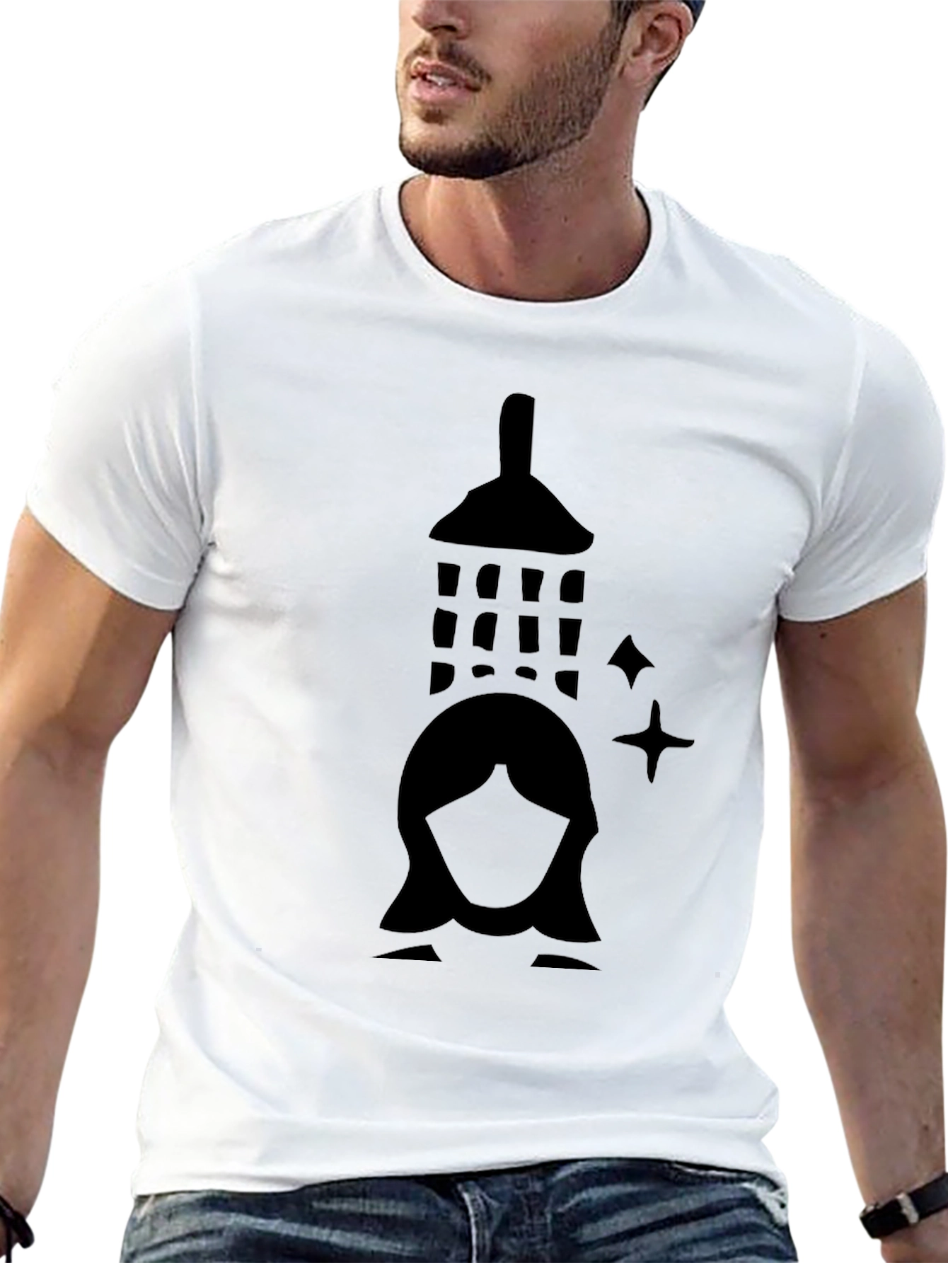 Shower Time Graphic Tee - Black Cotton Blend T-Shirt