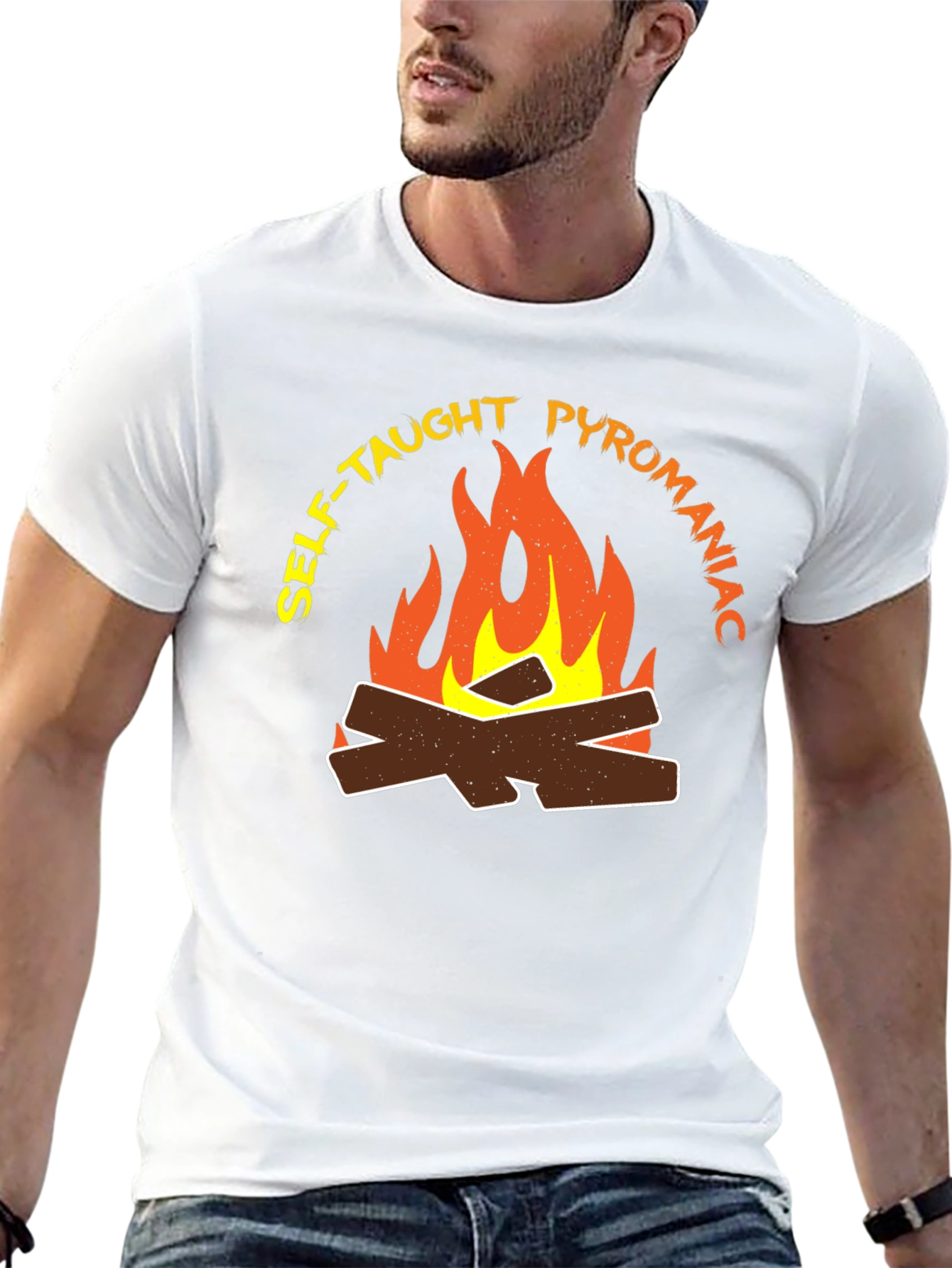 Self-Taught Pyromaniac Fire Graphic T-Shirt