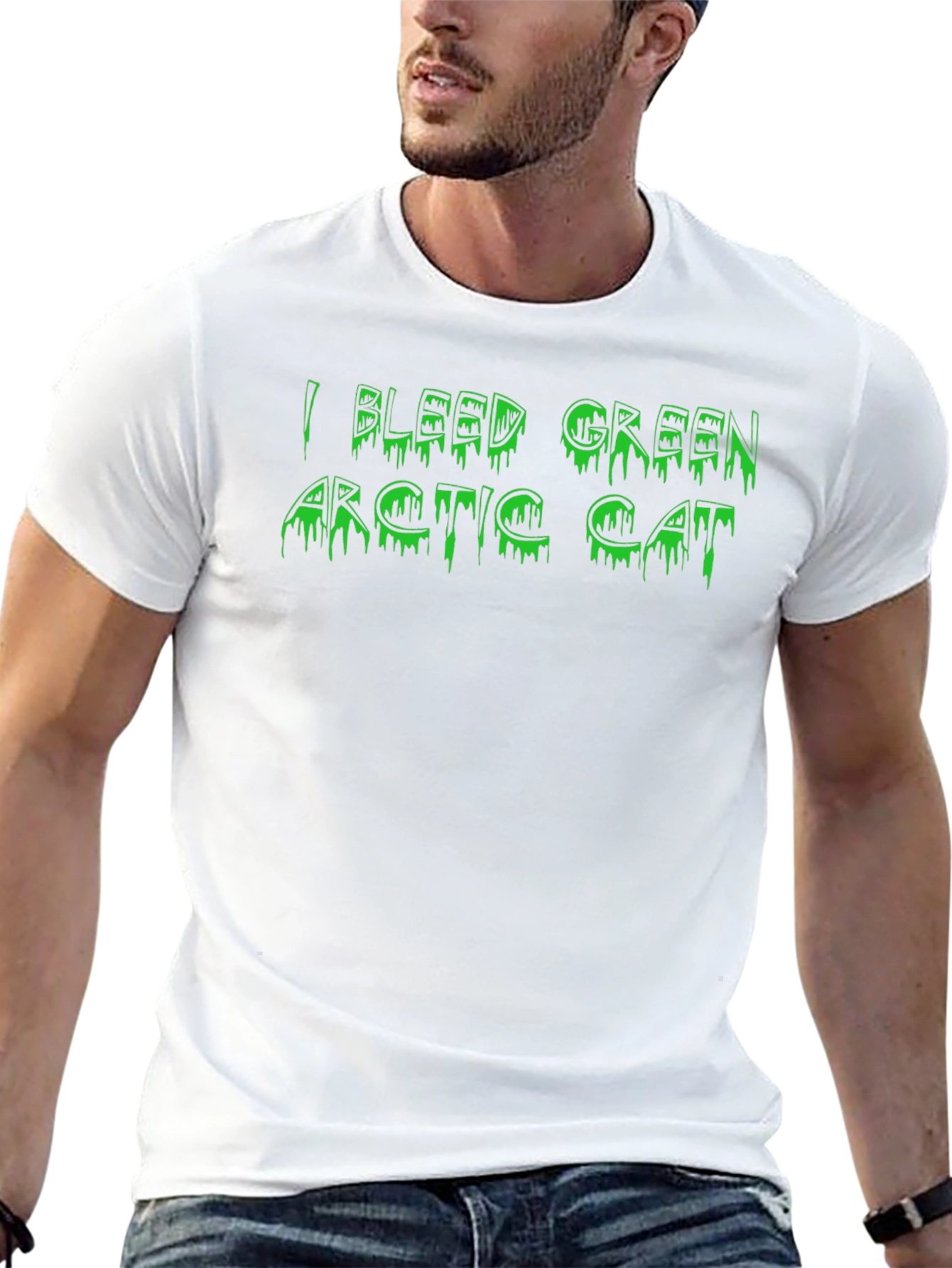 I Bleed Green Arctic Cat Mens Black T-Shirt