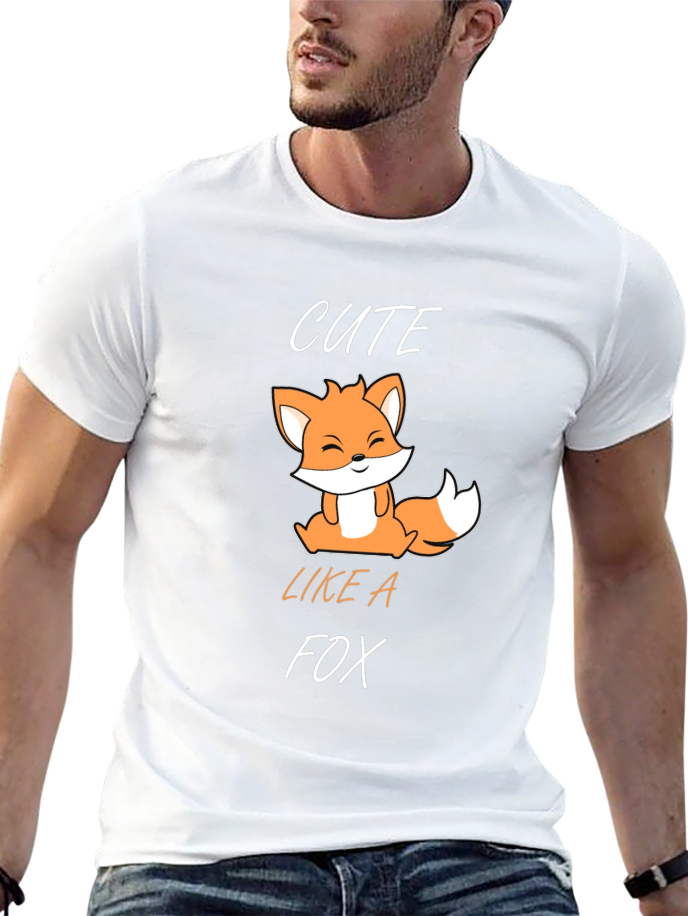 Cute Fox Graphic T-Shirt - Black