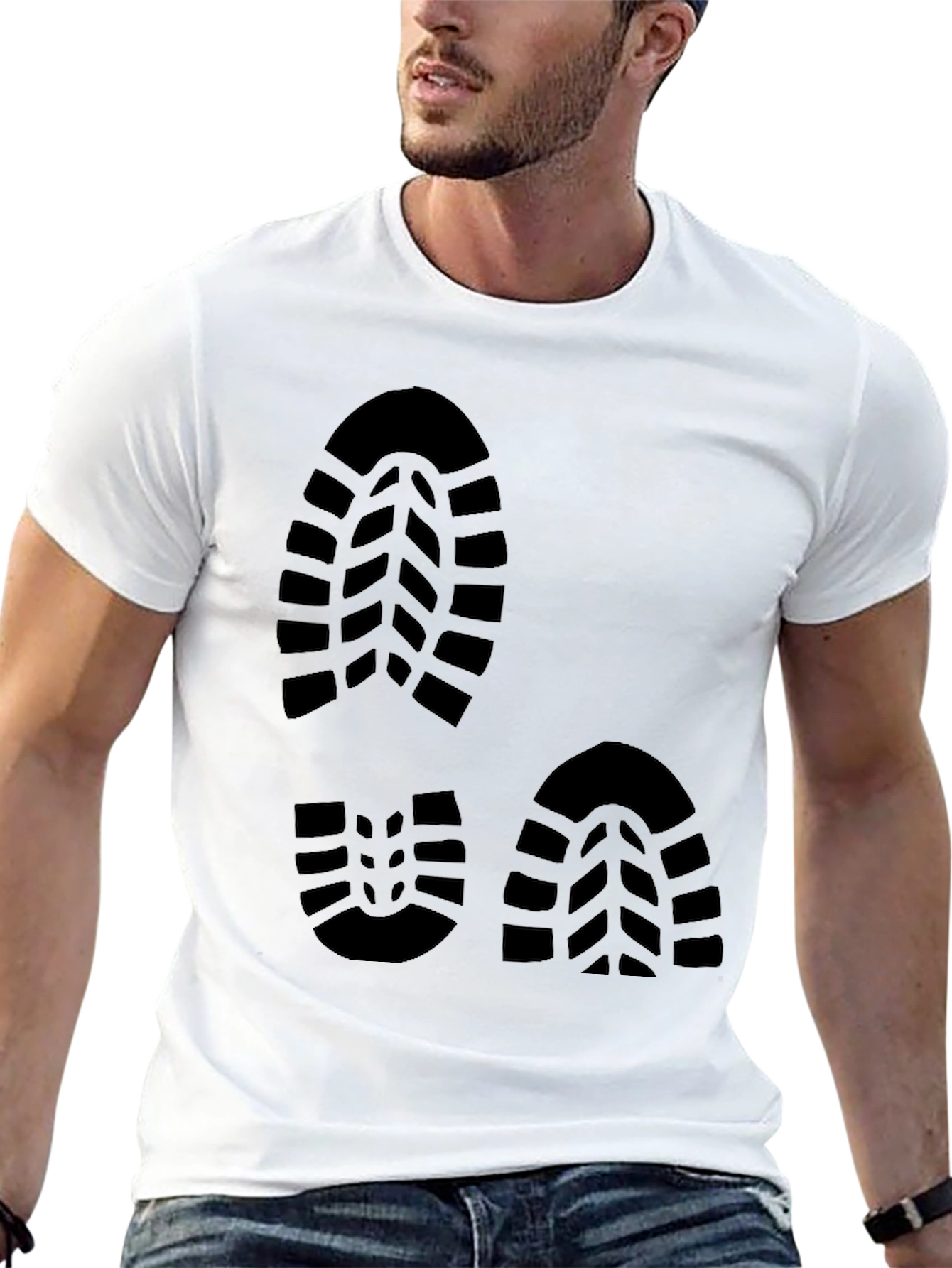 Footprint Design Black T-Shirt