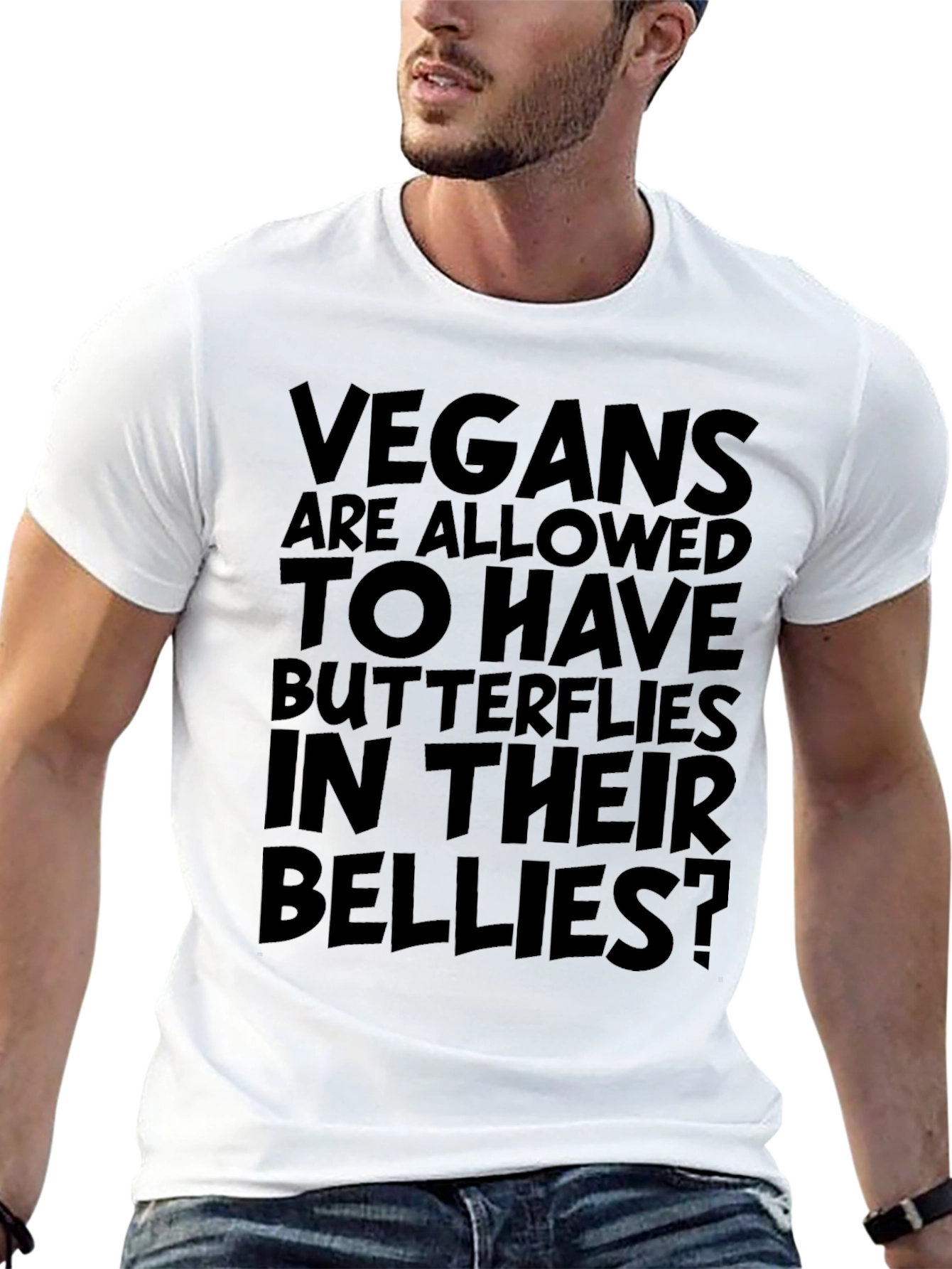 Vegan Butterfly Graphic Tee - Unisex Black T-Shirt