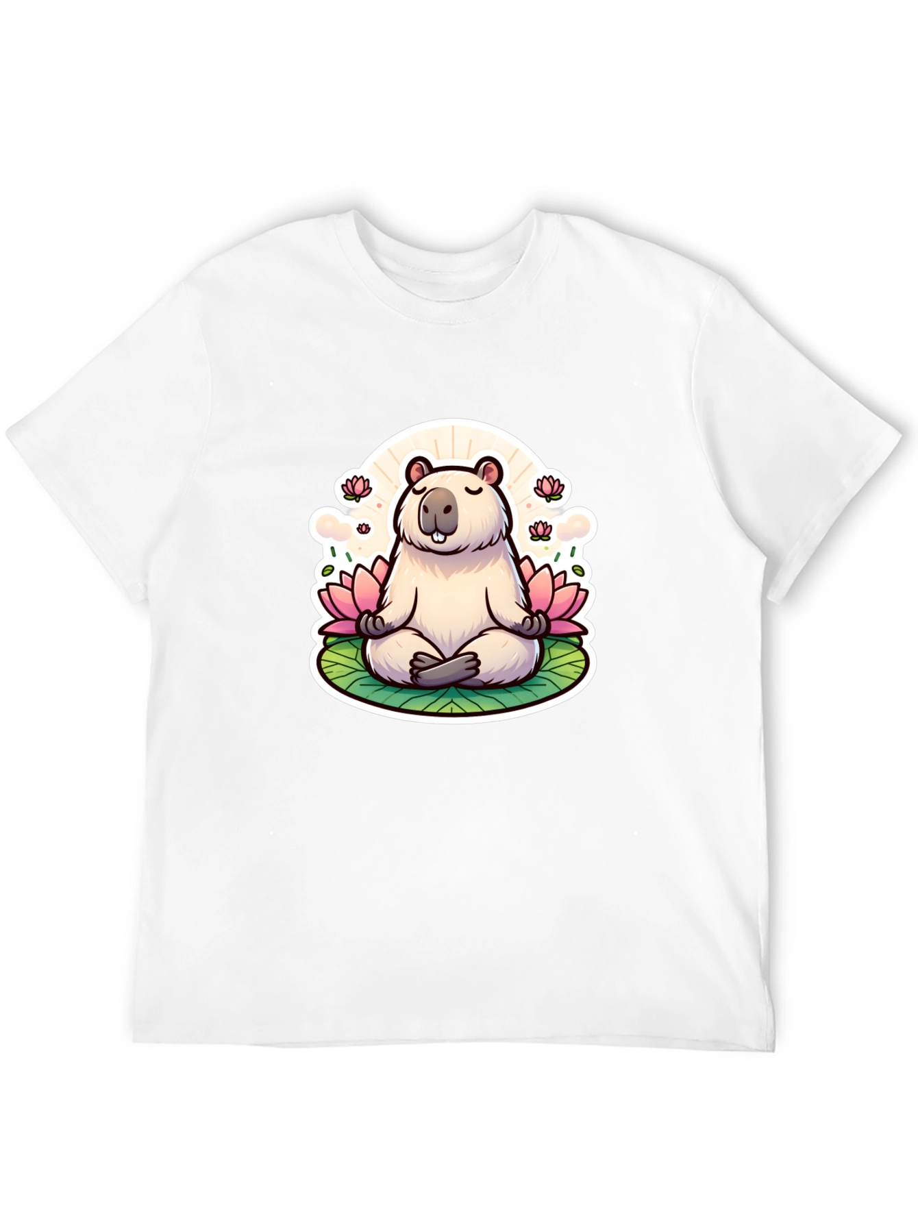 Zen Capybara Meditation Graphic Tee - Unisex Black T-Shirt