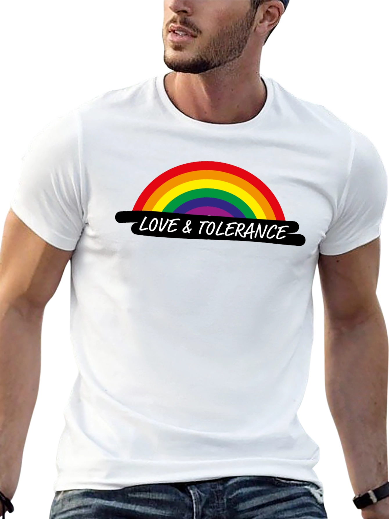 Love & Tolerance Rainbow Graphic T-Shirt