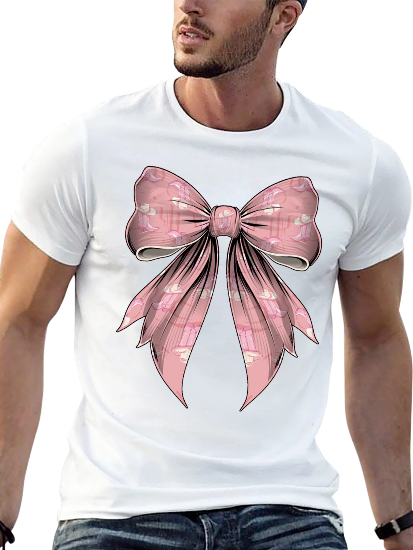 Pink Bow Graphic Tee - Fun & Stylish