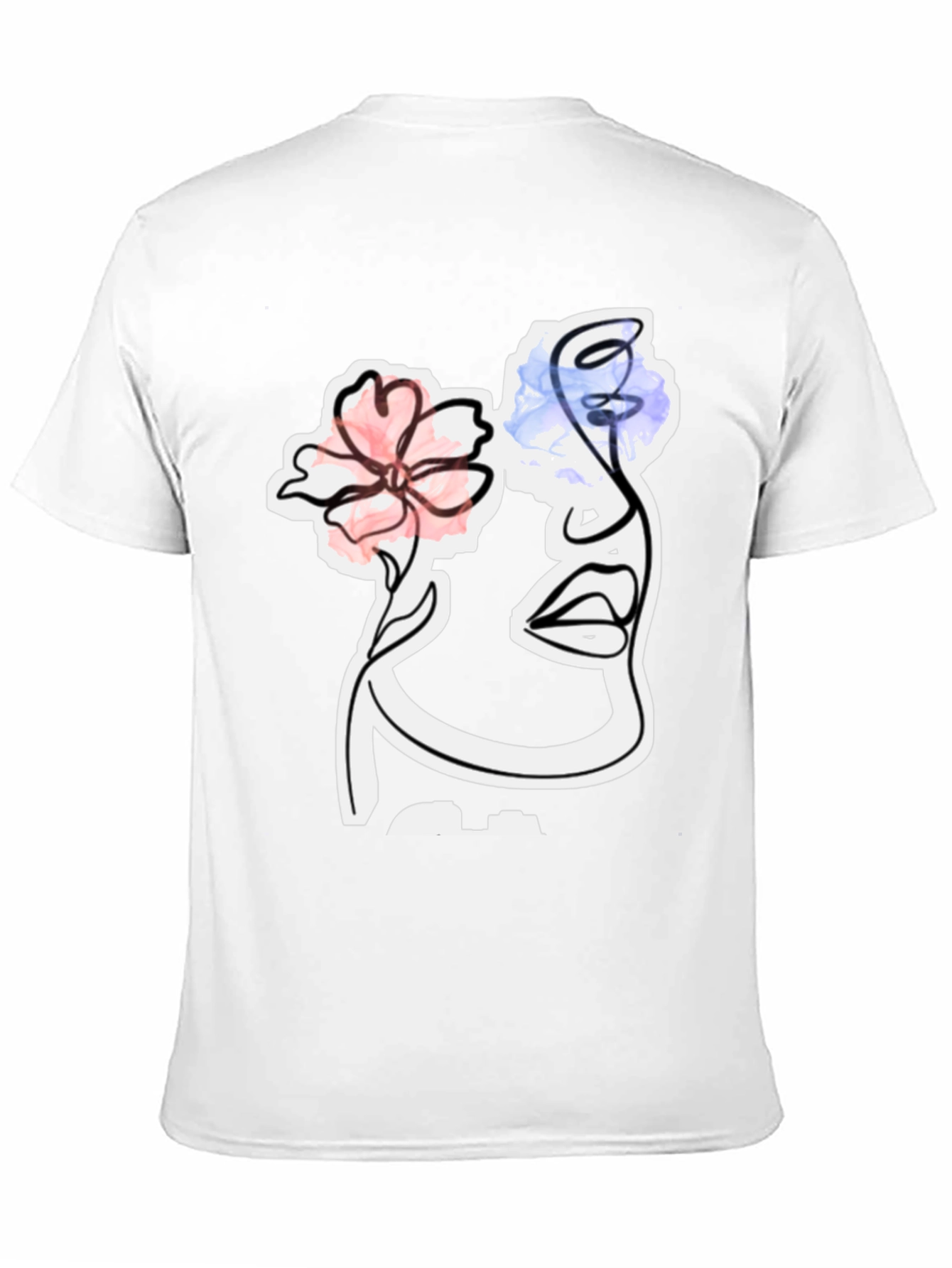 Abstract Floral Face Graphic Tee