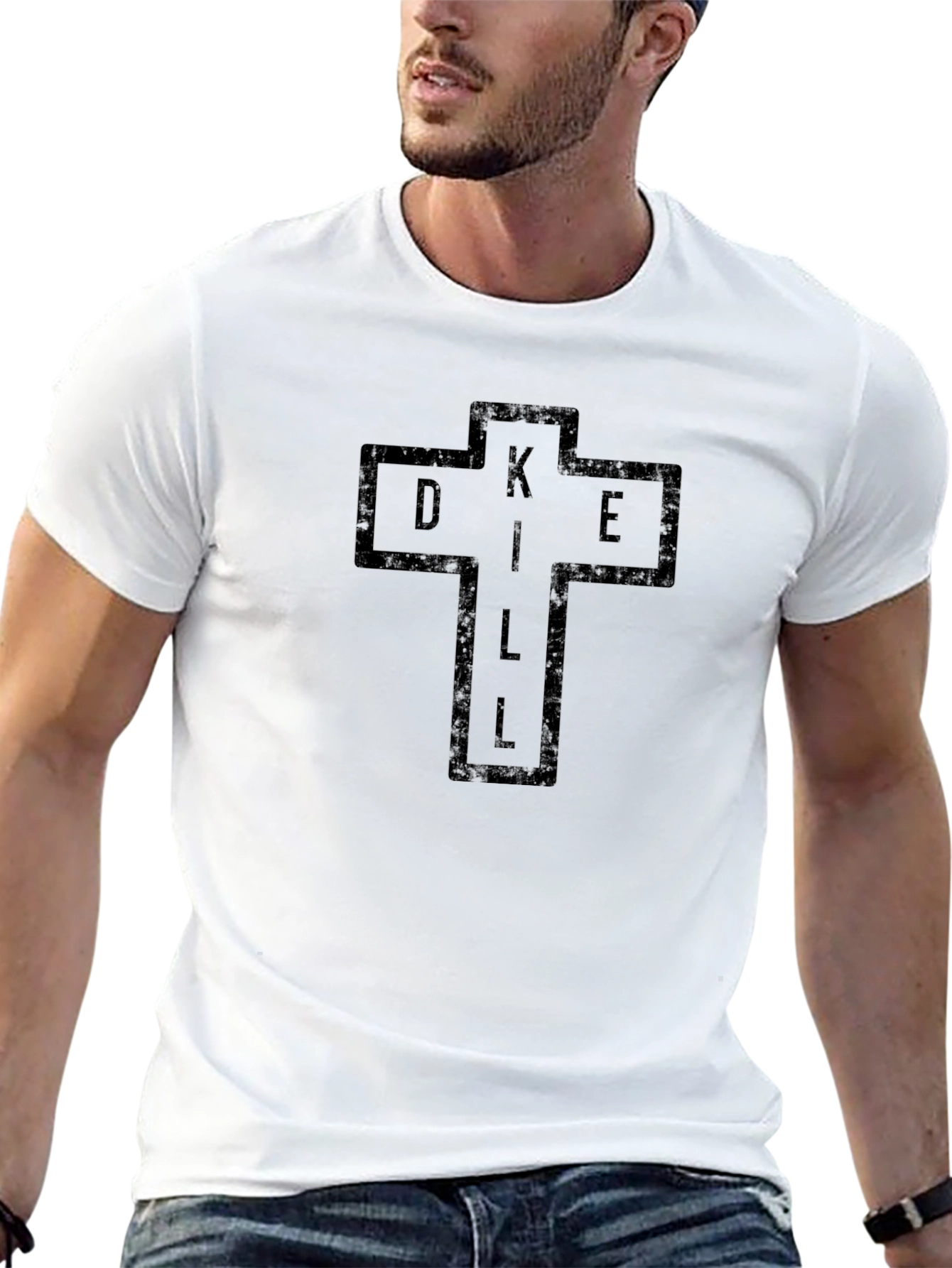 Dill Cross Graphic Tee - Dark Humor Style