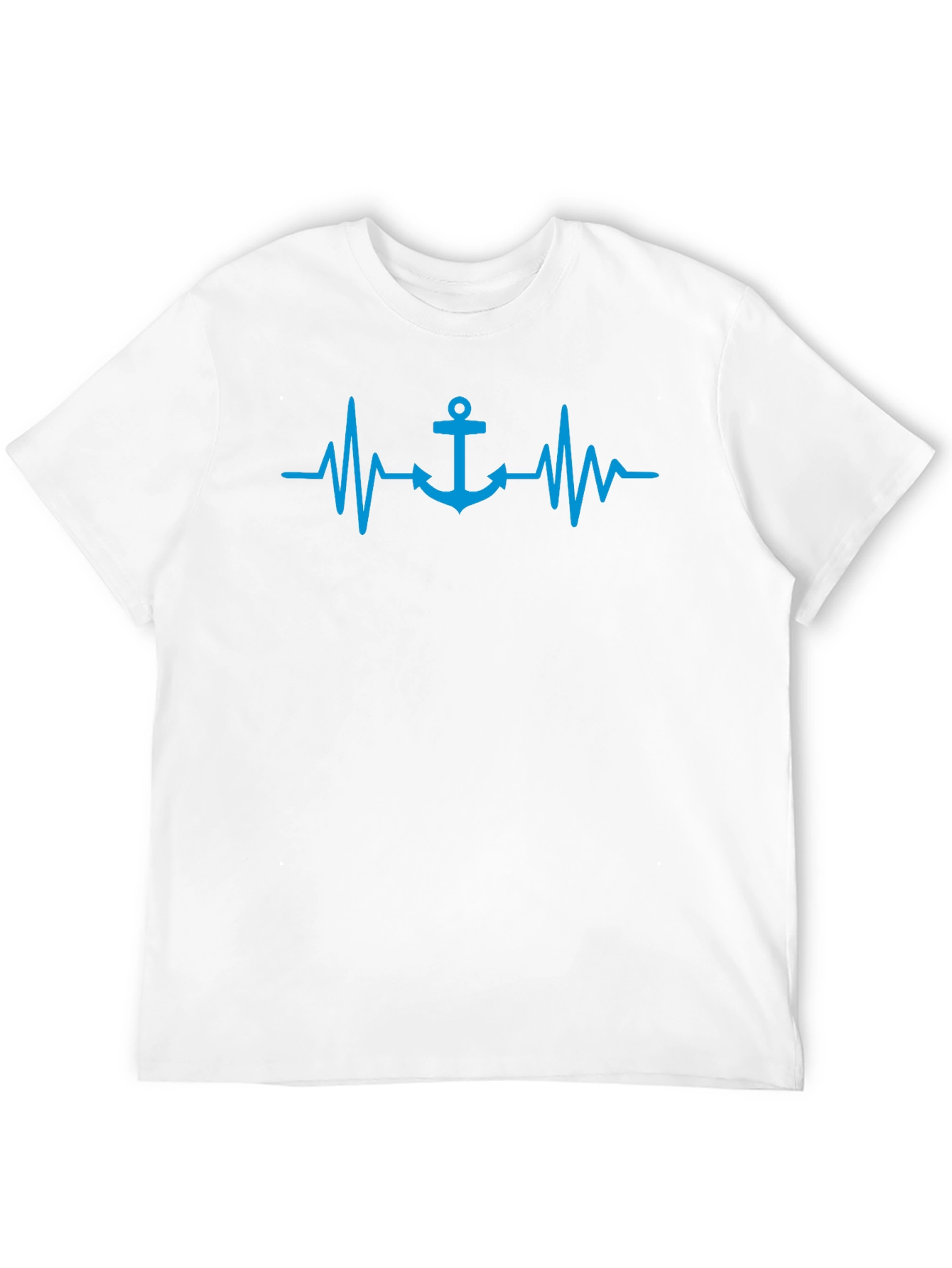 Anchor Heartbeat Graphic Tee - Nautical Style