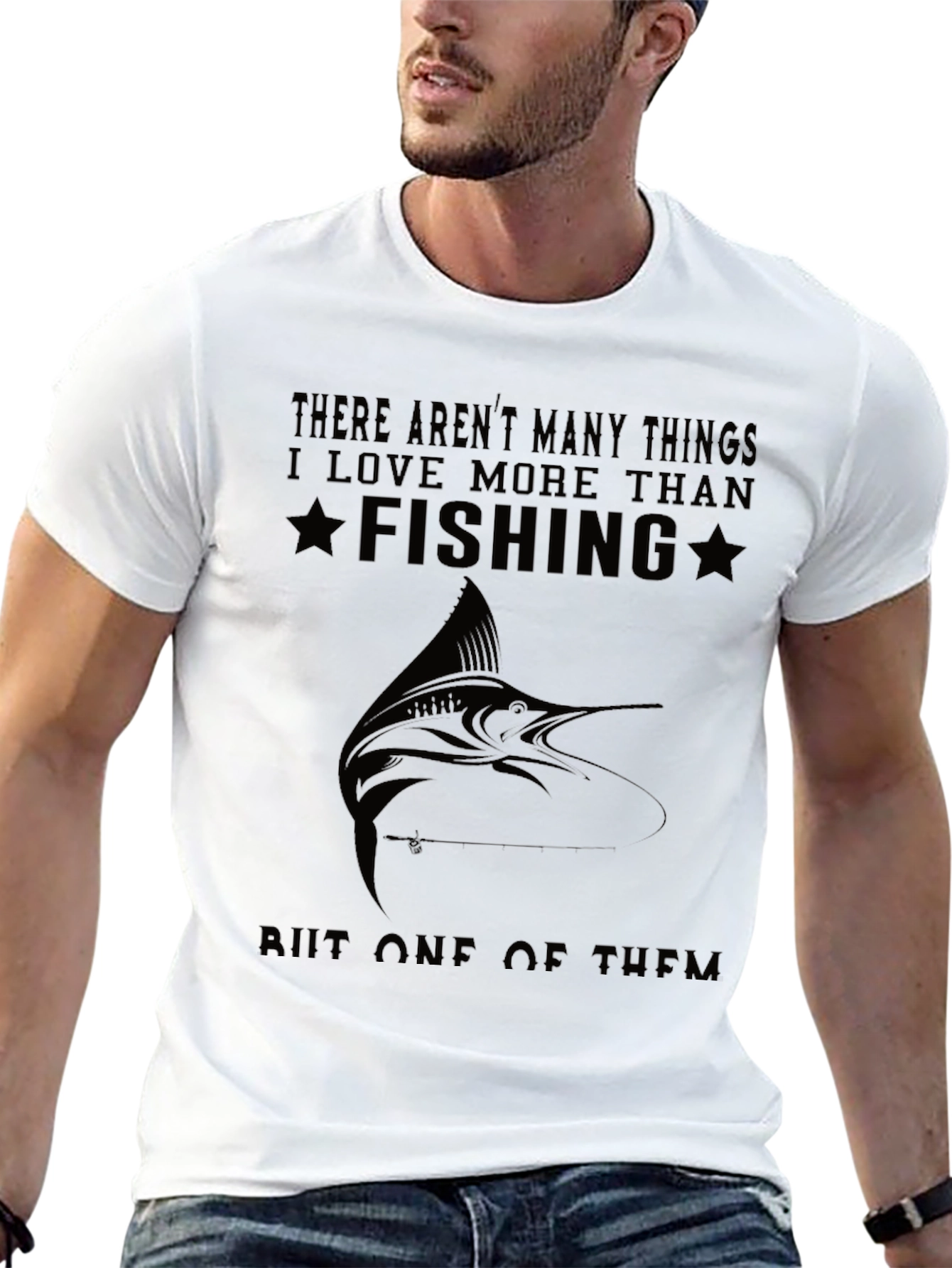Fishing Lover Graphic T-Shirt - Black