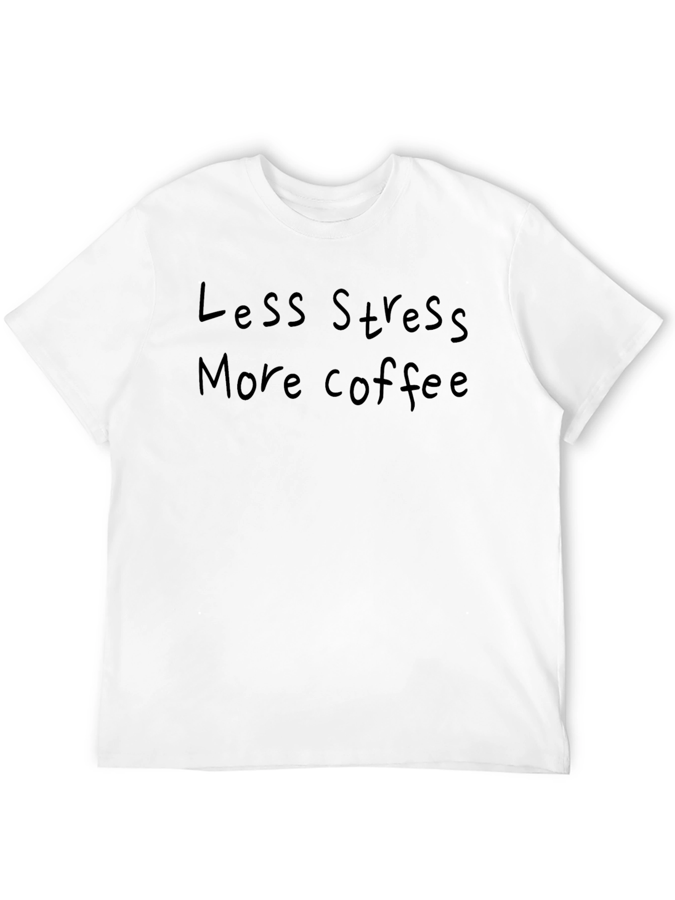 Less Stress More Coffee Black T-Shirt