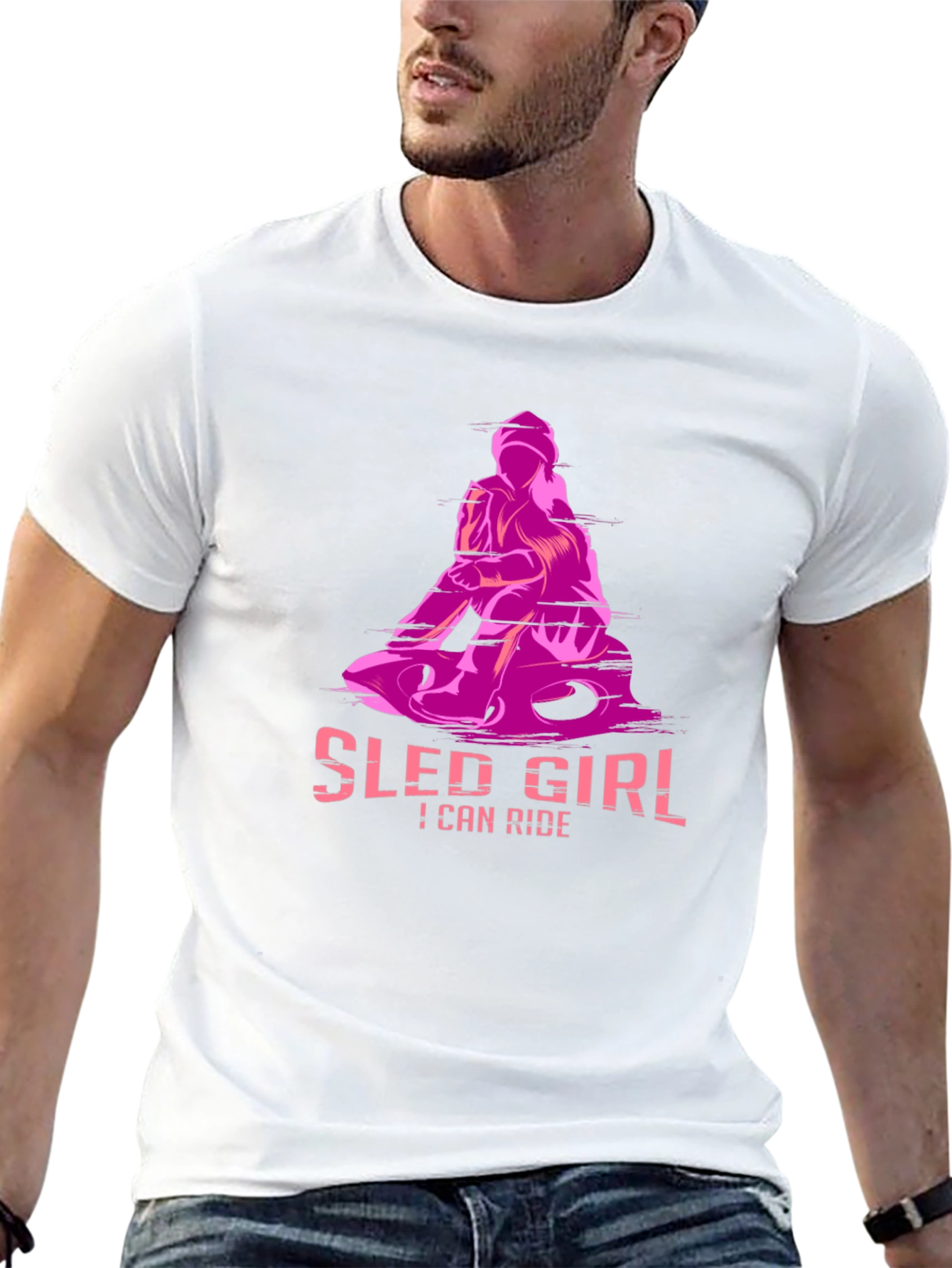 Sled Girl T-Shirt - I Can Ride - Black