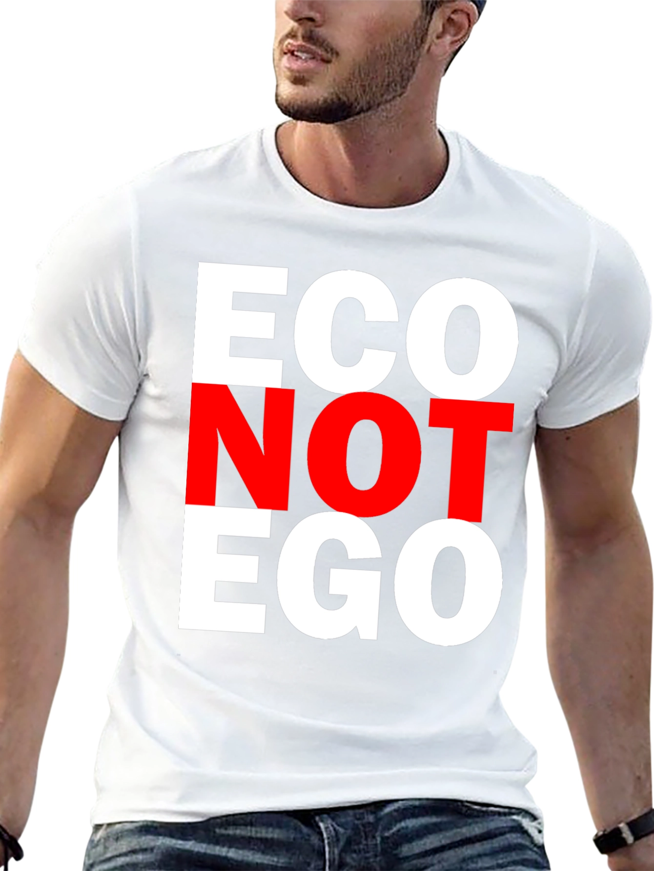 Eco Not Ego T-Shirt - Black Cotton Tee