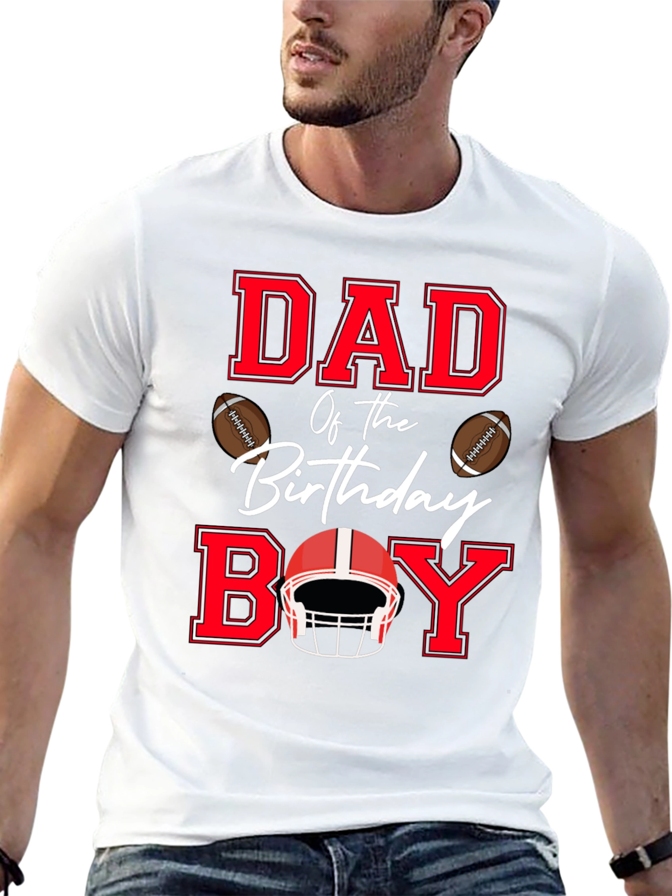 Dad of the Birthday Boy Football T-Shirt